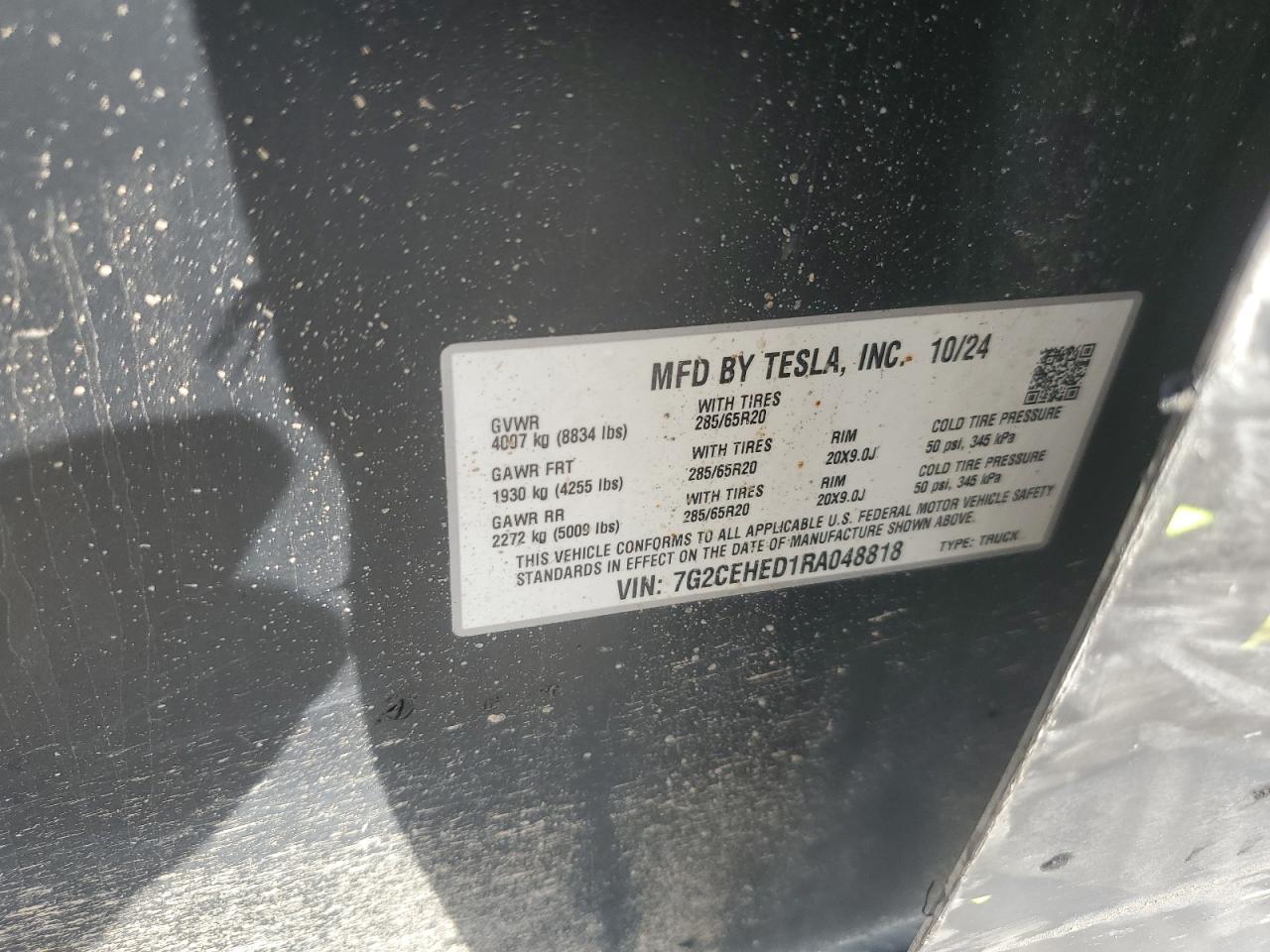 2024 Tesla Cybertruck Зеленый vin: 7G2CEHED1RA048818