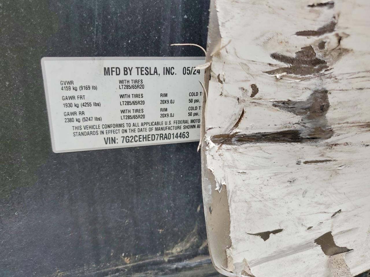 2024 Tesla Cybertruck White vin: 7G2CEHED7RA014463