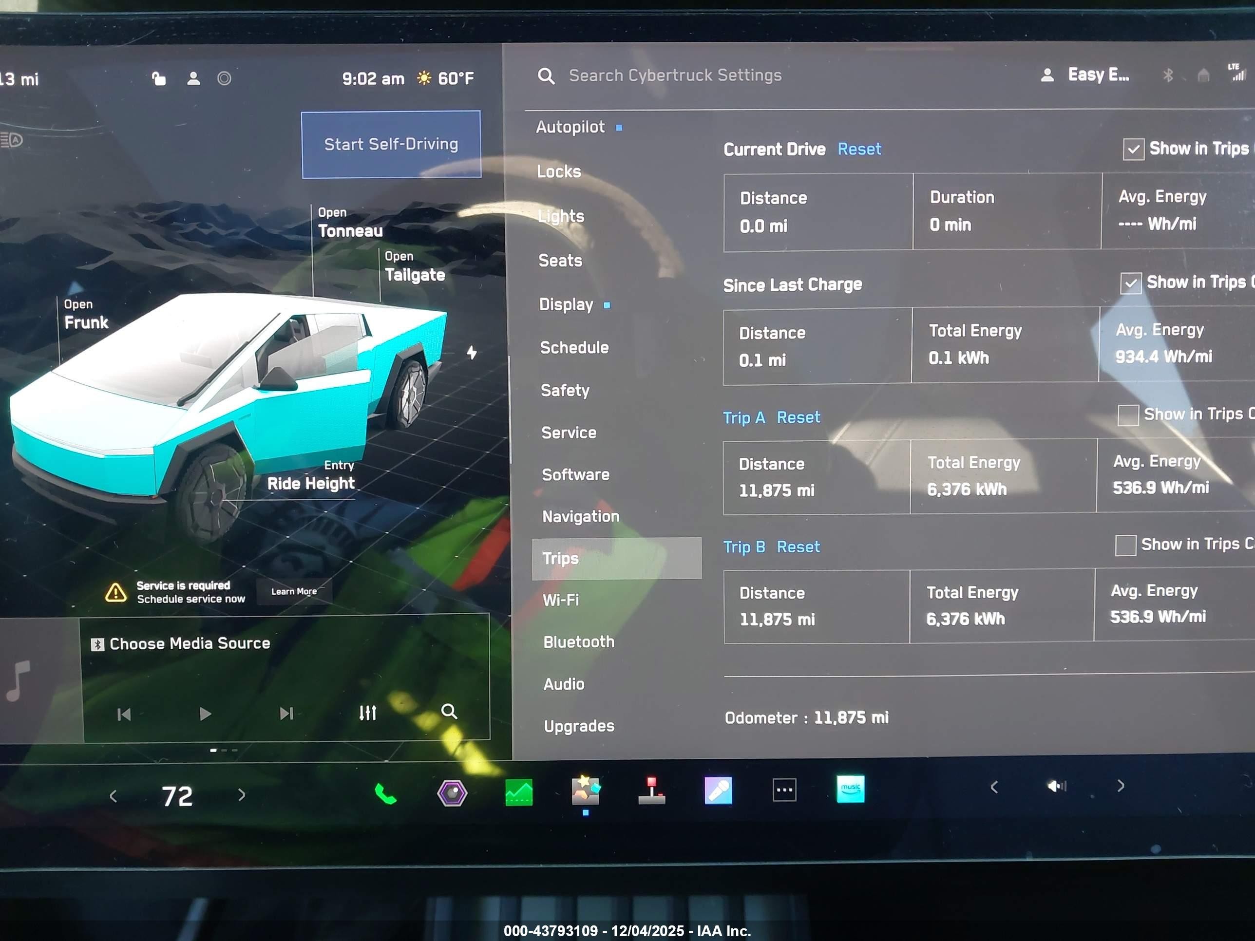 2024 Tesla Cybertruck Light Blue vin: 7G2CEHEE9RA000363