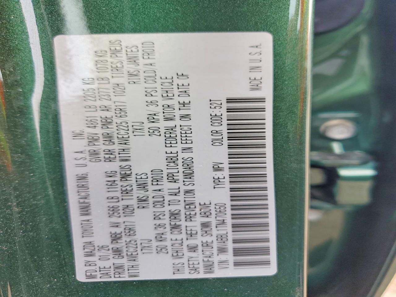 2026 Mazda Cx-50 Preferred Green vin: 7MMVABBL1TN470650