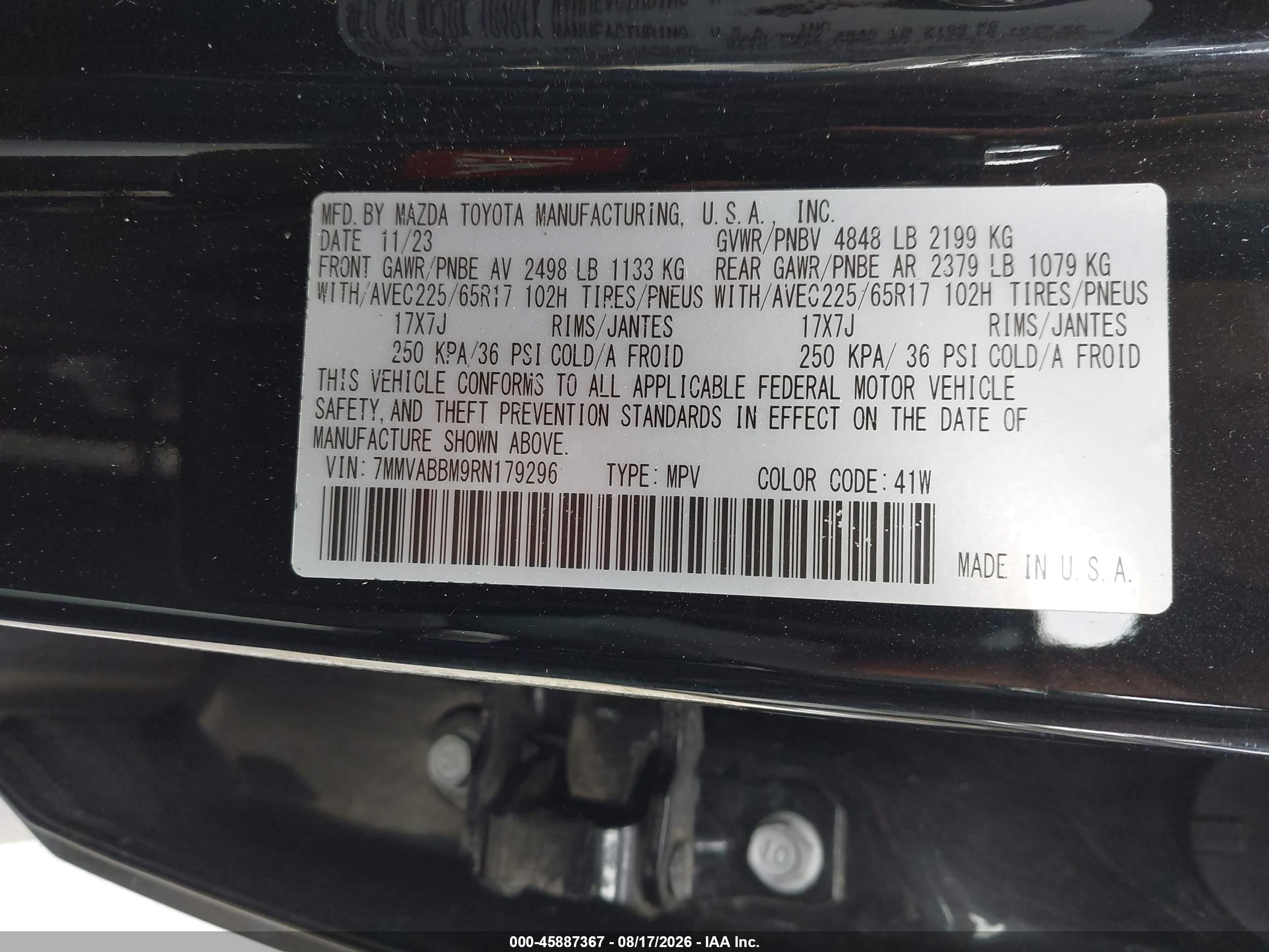 2024 Mazda Cx-50 2.5 S Preferred Black vin: 7MMVABBM9RN179296