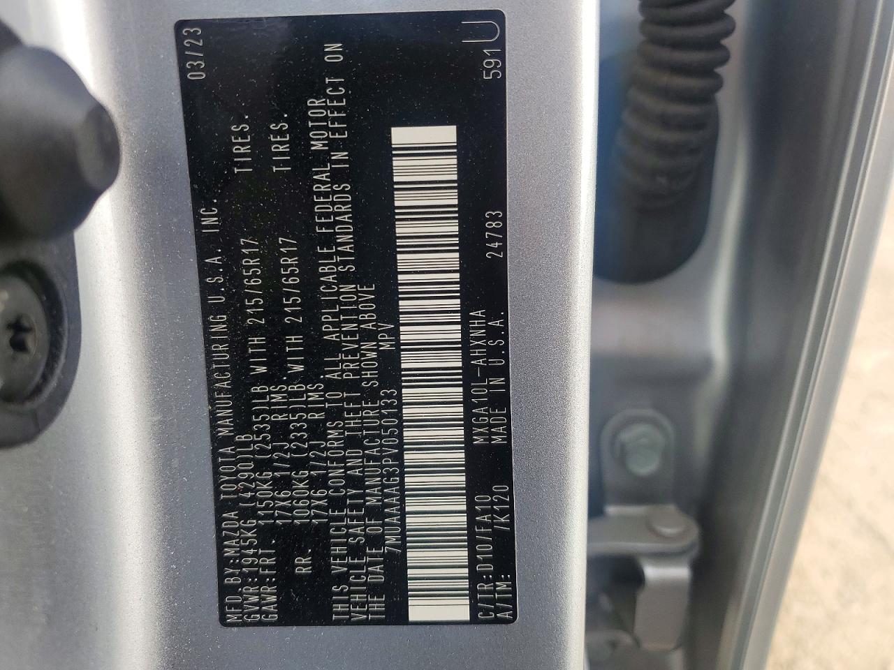 2023 Toyota Corolla Cross L Silver vin: 7MUAAAAG3PV050133