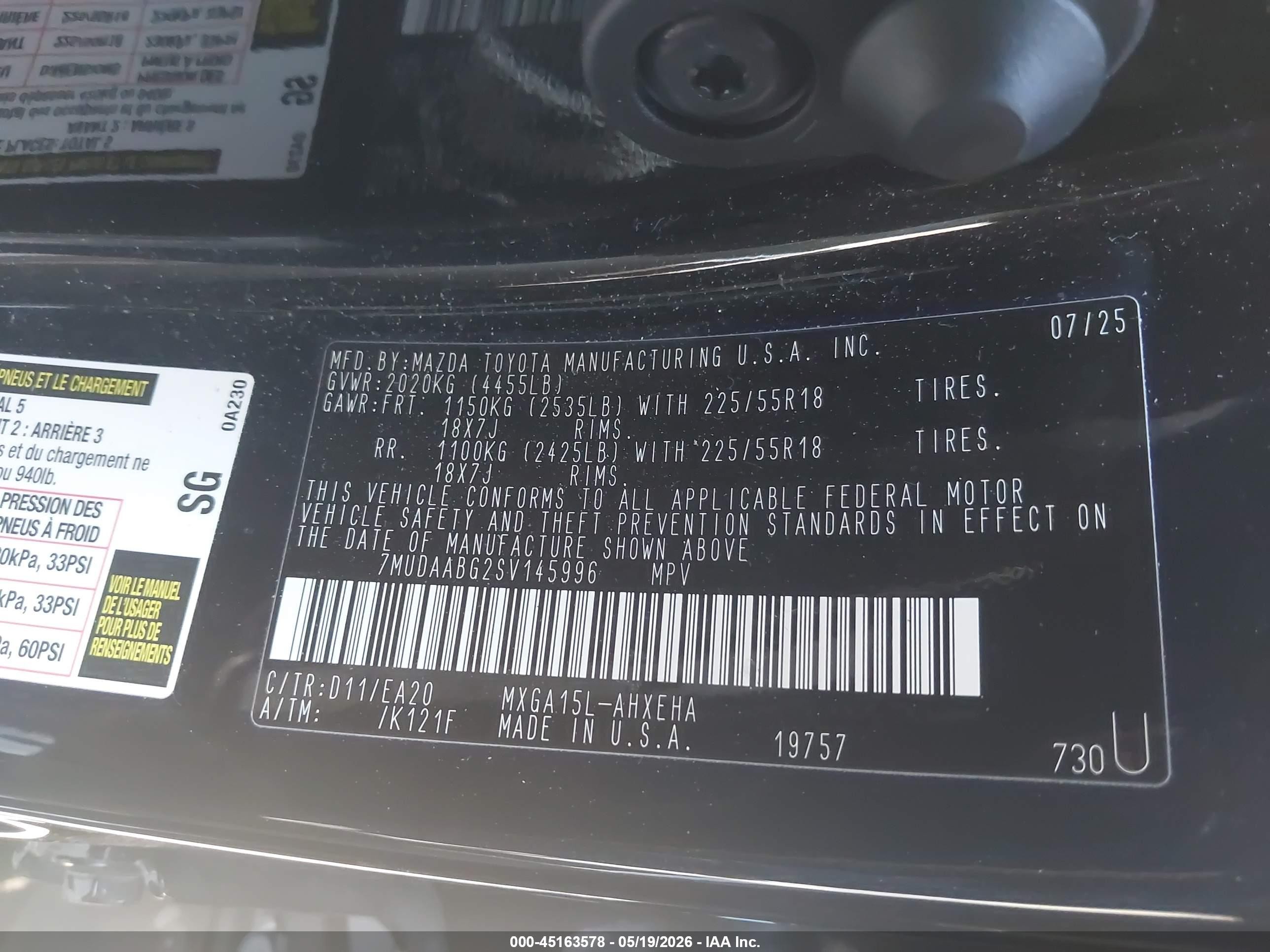 2025 Toyota Corolla Cross Xle Black vin: 7MUDAABG2SV145996