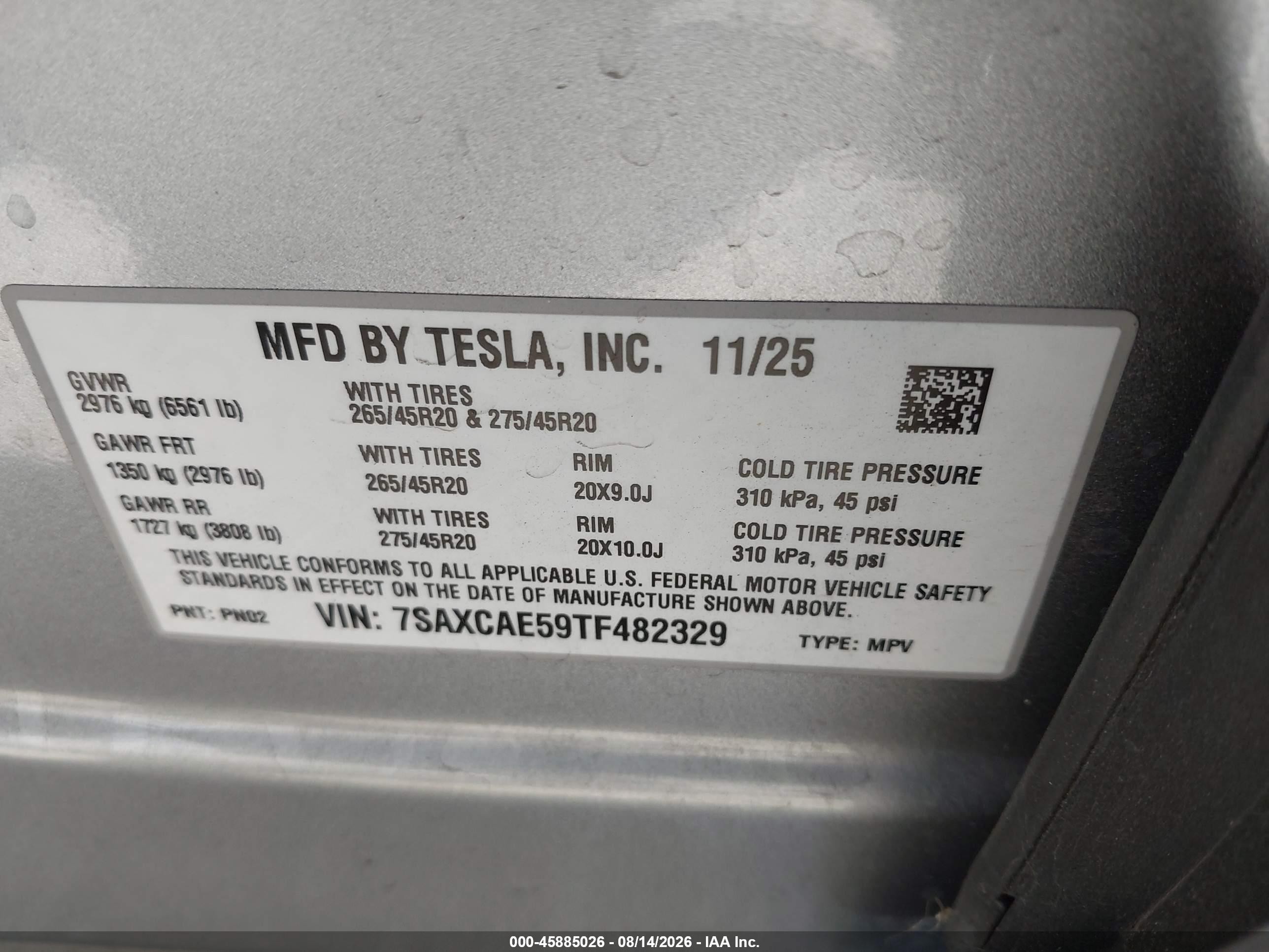 2026 Tesla Model X All-wheel Drive Серебряный vin: 7SAXCAE59TF482329