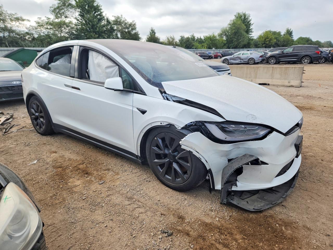 2023 Tesla Model X White vin: 7SAXCBE55PF376178