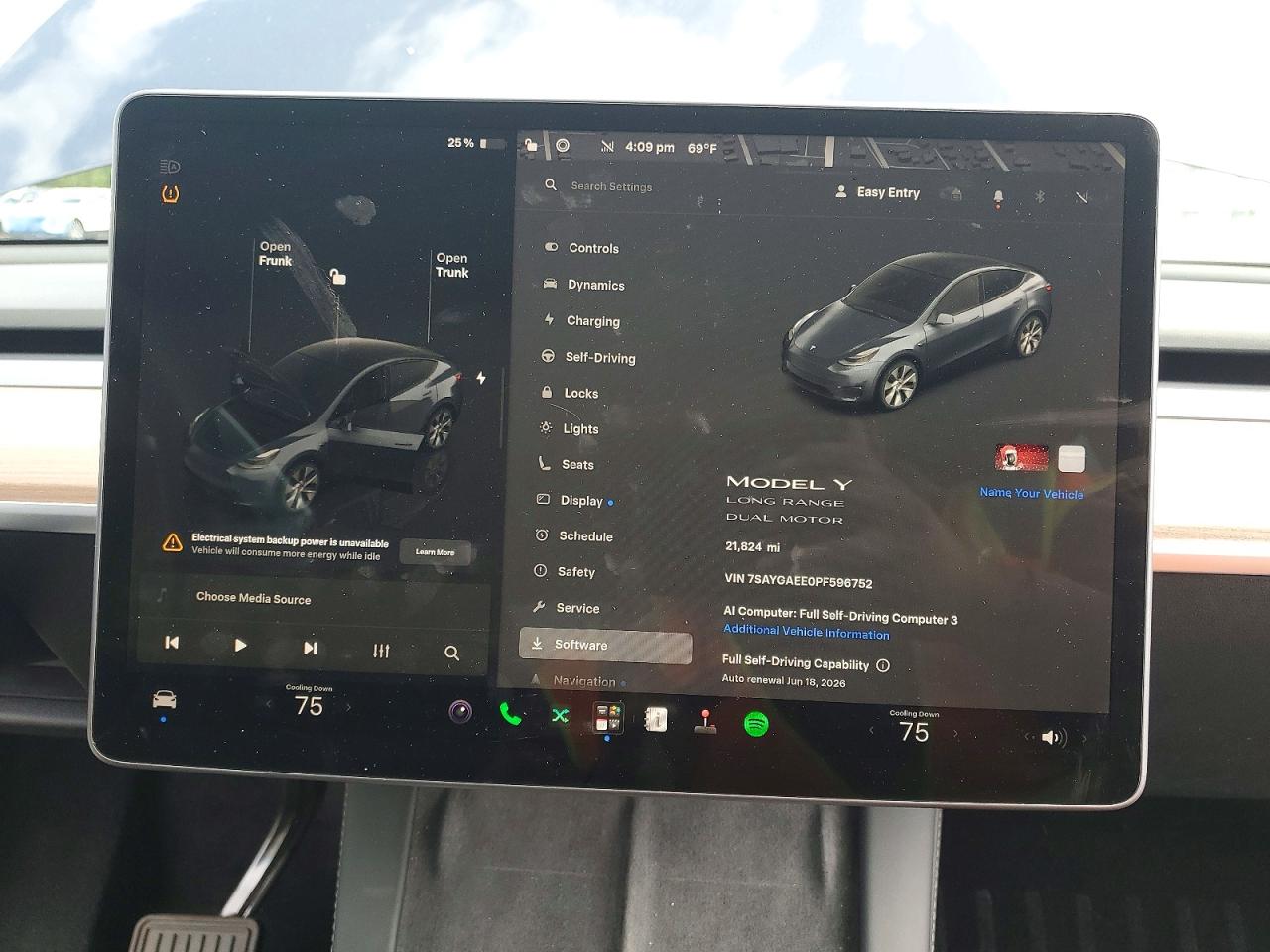 2023 Tesla Model Y Charcoal vin: 7SAYGAEE0PF596752