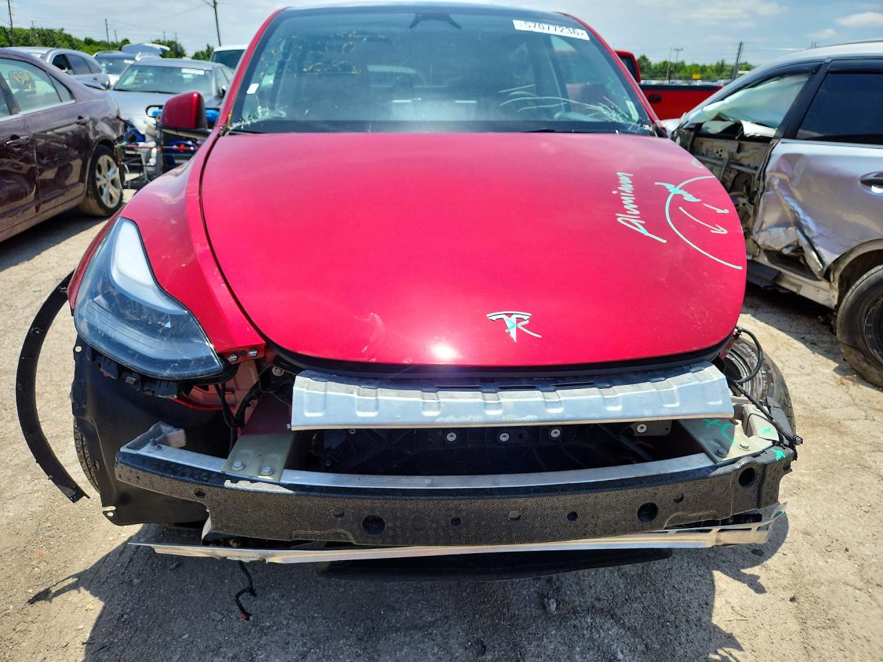 2024 Tesla Model Y Бордовый vin: 7SAYGAEE1RF168028