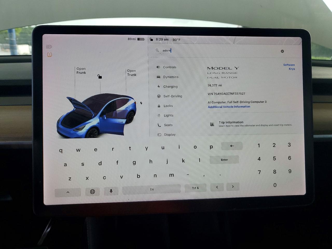 2022 Tesla Model Y White vin: 7SAYGAEE7NF337527