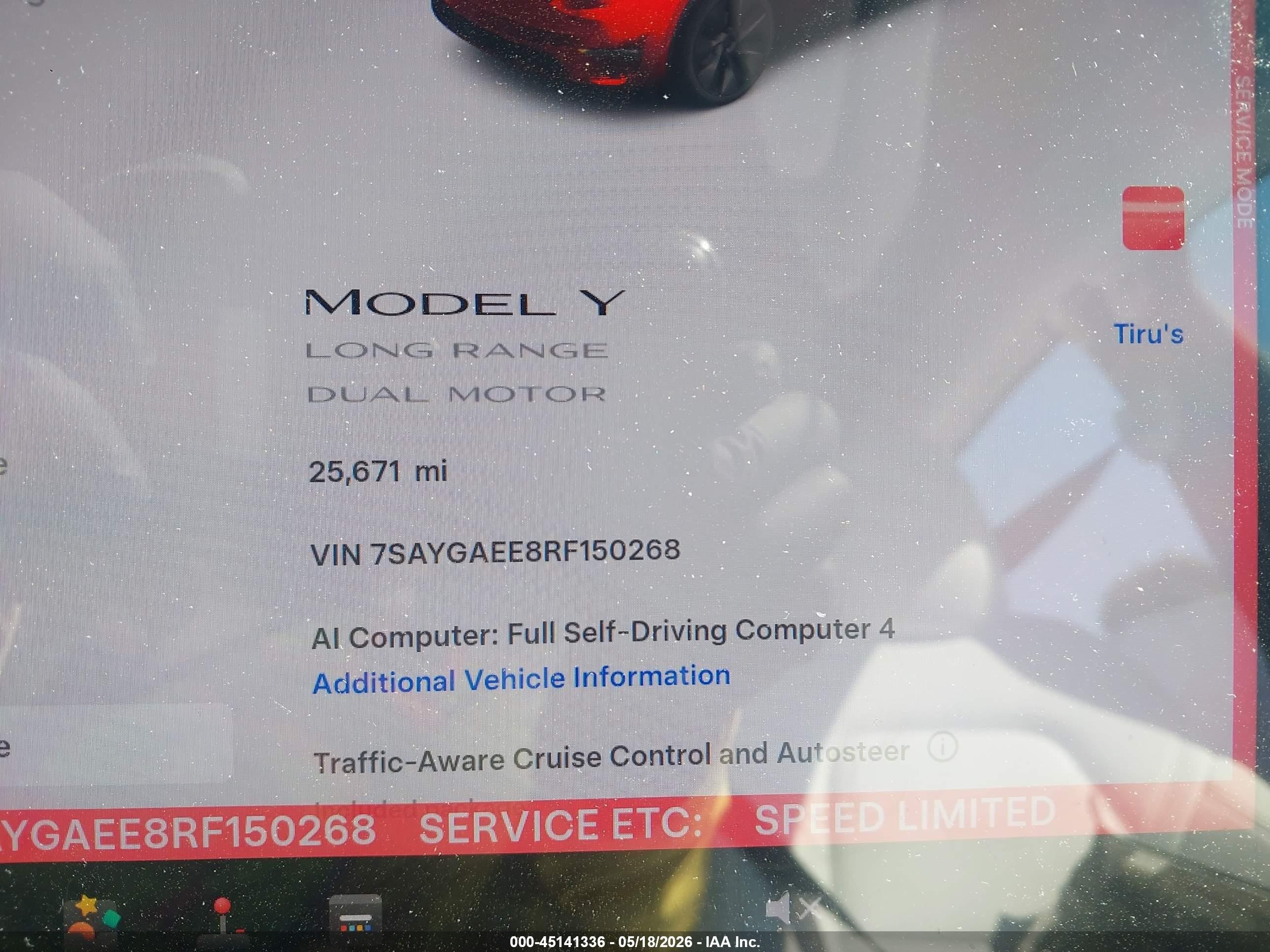 2024 Tesla Model Y Long Range Dual Motor All-wheel Drive Black vin: 7SAYGAEE8RF150268