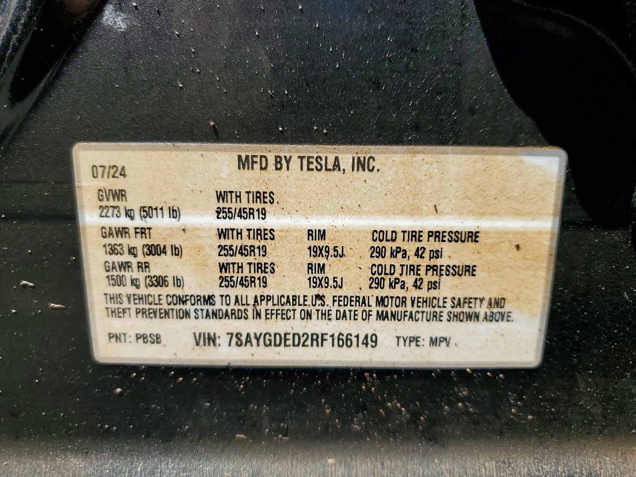 2024 Tesla Model Y Black vin: 7SAYGDED2RF166149