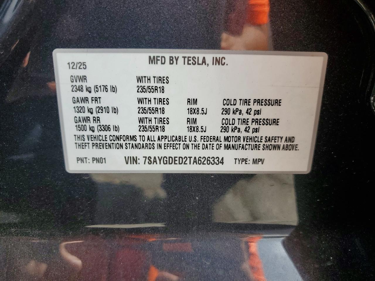 2026 Tesla Model Y Charcoal vin: 7SAYGDED2TA626334