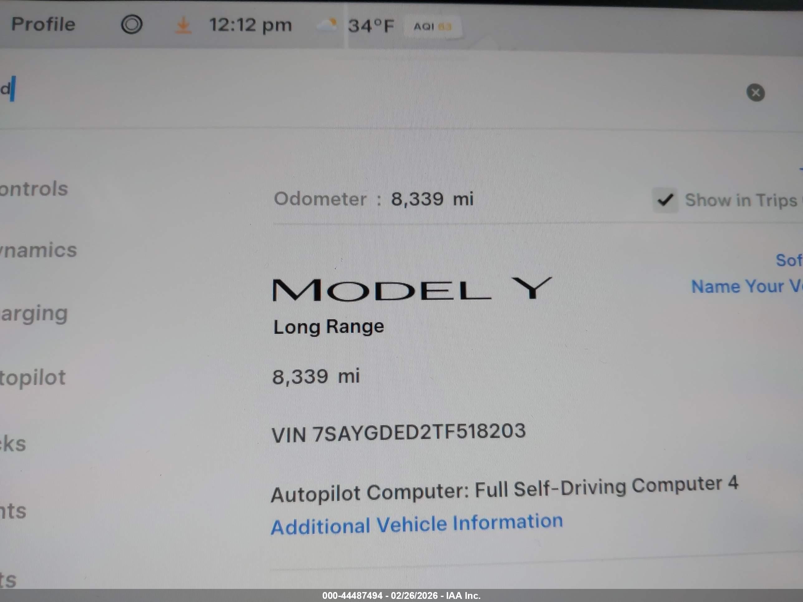2026 Tesla Model Y Premium Rear-wheel Drive/standard Rear-wheel Drive Black vin: 7SAYGDED2TF518203