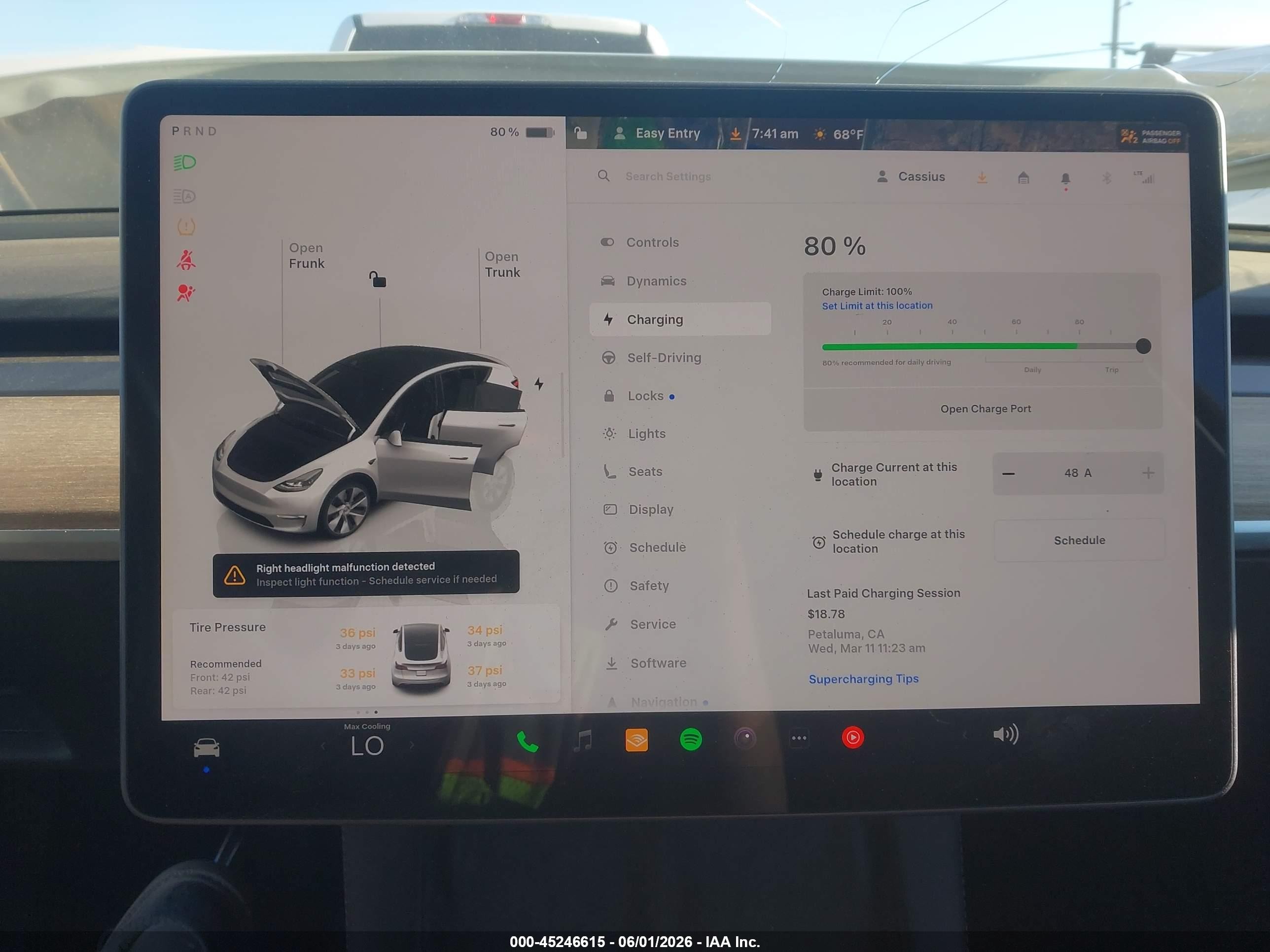 2023 Tesla Model Y Rwd Белый vin: 7SAYGDED3PF950241