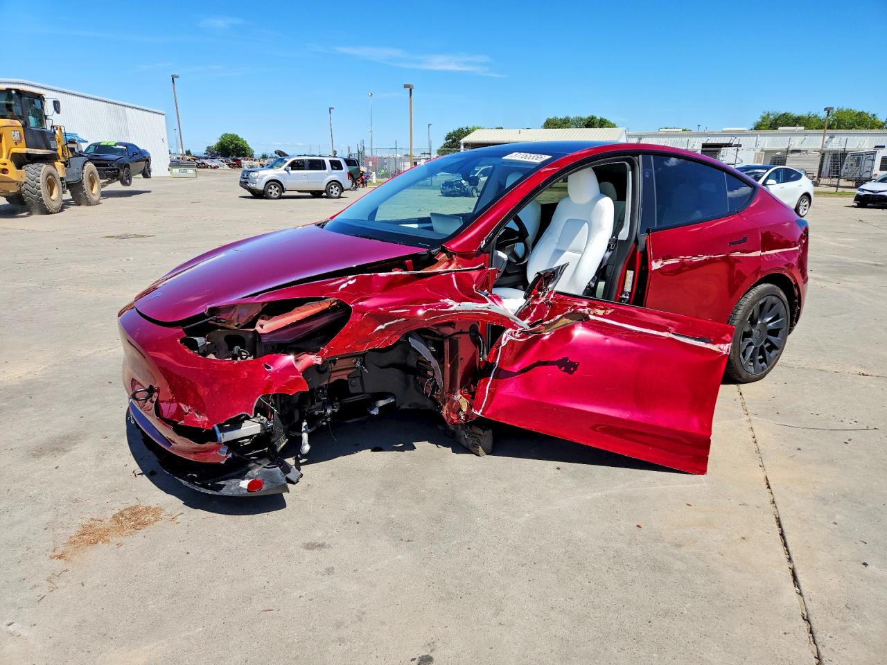 2025 Tesla Model Y Red vin: 7SAYGDED3SF234979