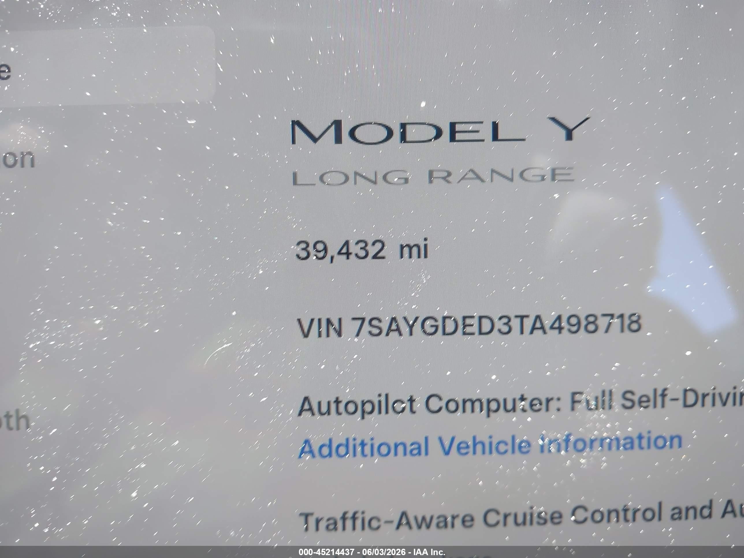 2026 Tesla Model Y Premium Rear-wheel Drive/rear-wheel Drive Red vin: 7SAYGDED3TA498718