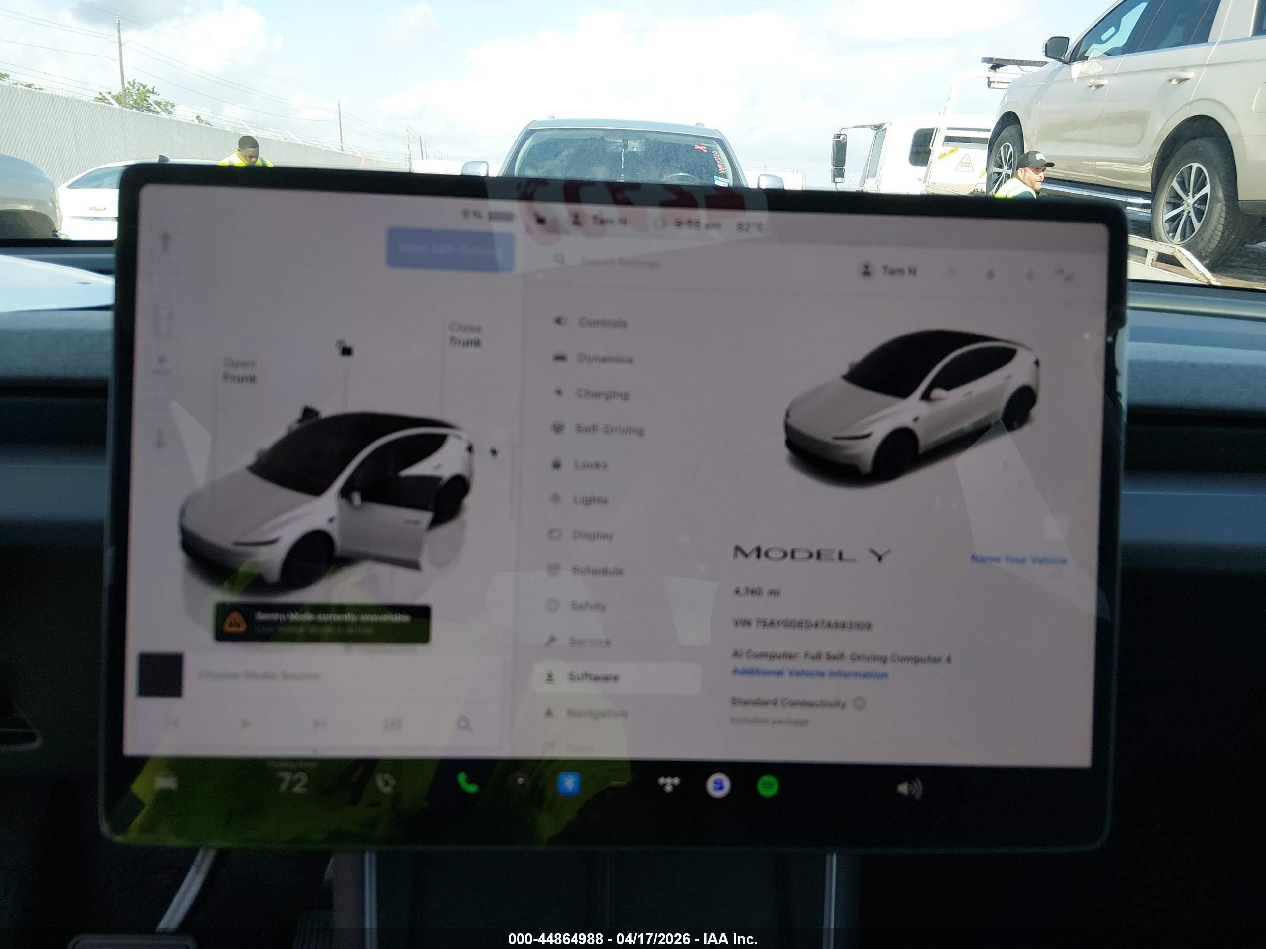 2026 Tesla Model Y Premium Rear-wheel Drive/standard Rear-wheel Drive White vin: 7SAYGDED4TA593109