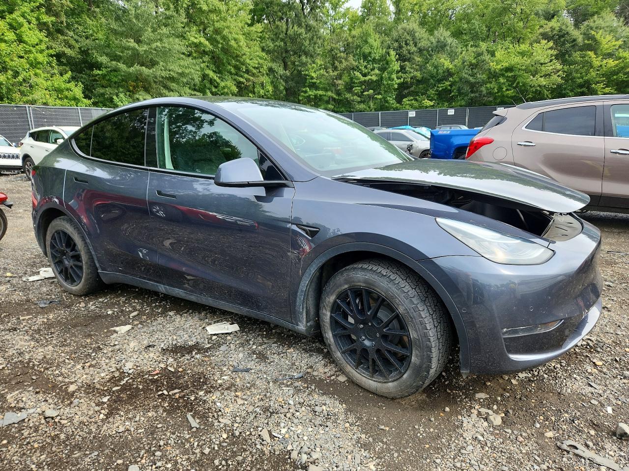 2022 Tesla Model Y Gray vin: 7SAYGDEE1NA002973