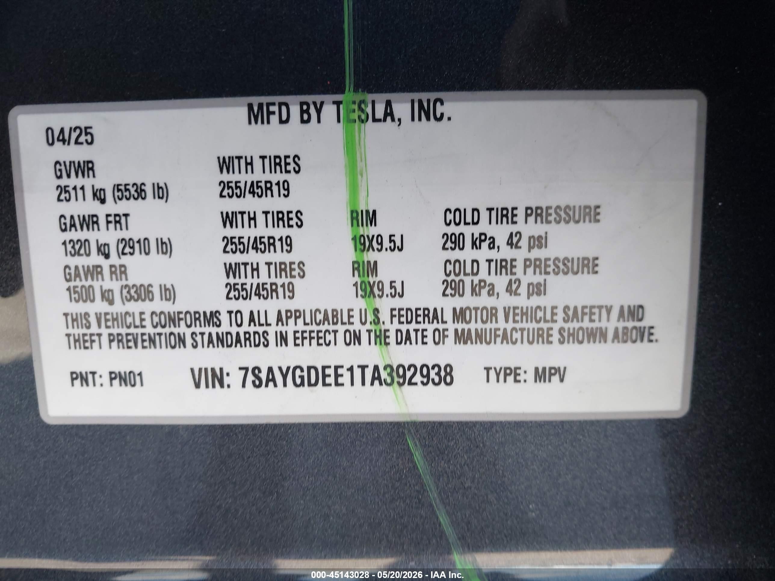 2026 Tesla Model Y All-wheel Drive/long Range Launch Series/premium All-wheel Drive Gray vin: 7SAYGDEE1TA392938