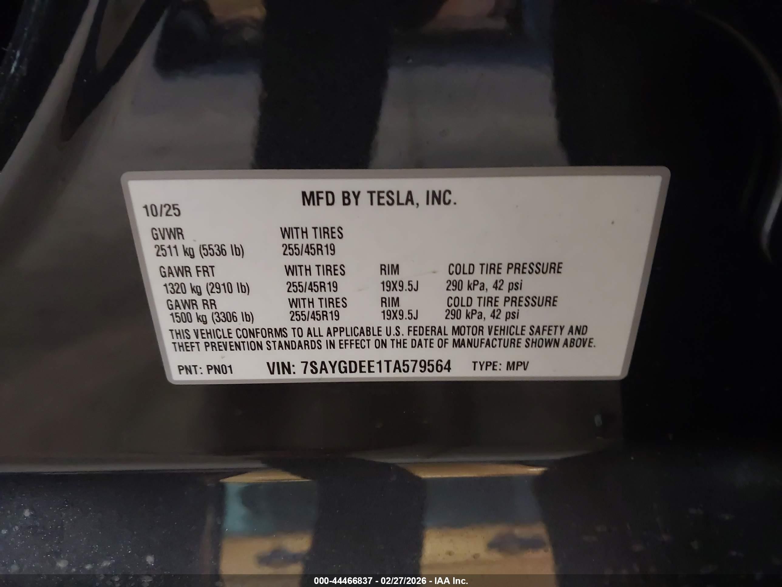 2026 Tesla Model Y Long Range Launch Series/premium All-wheel Drive Gray vin: 7SAYGDEE1TA579564