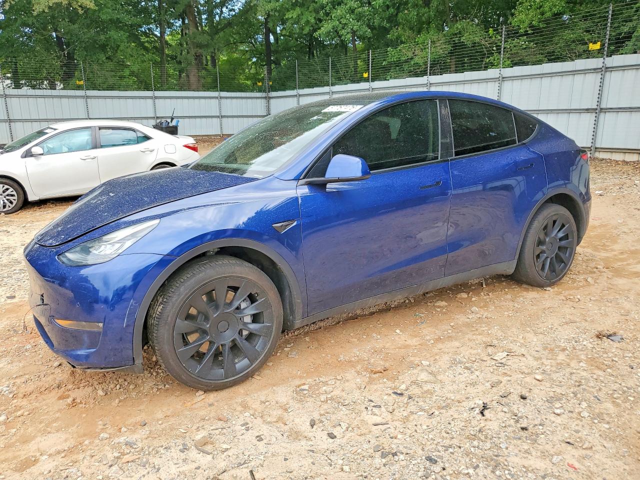 2022 Tesla Model Y Blue vin: 7SAYGDEE2NF423801