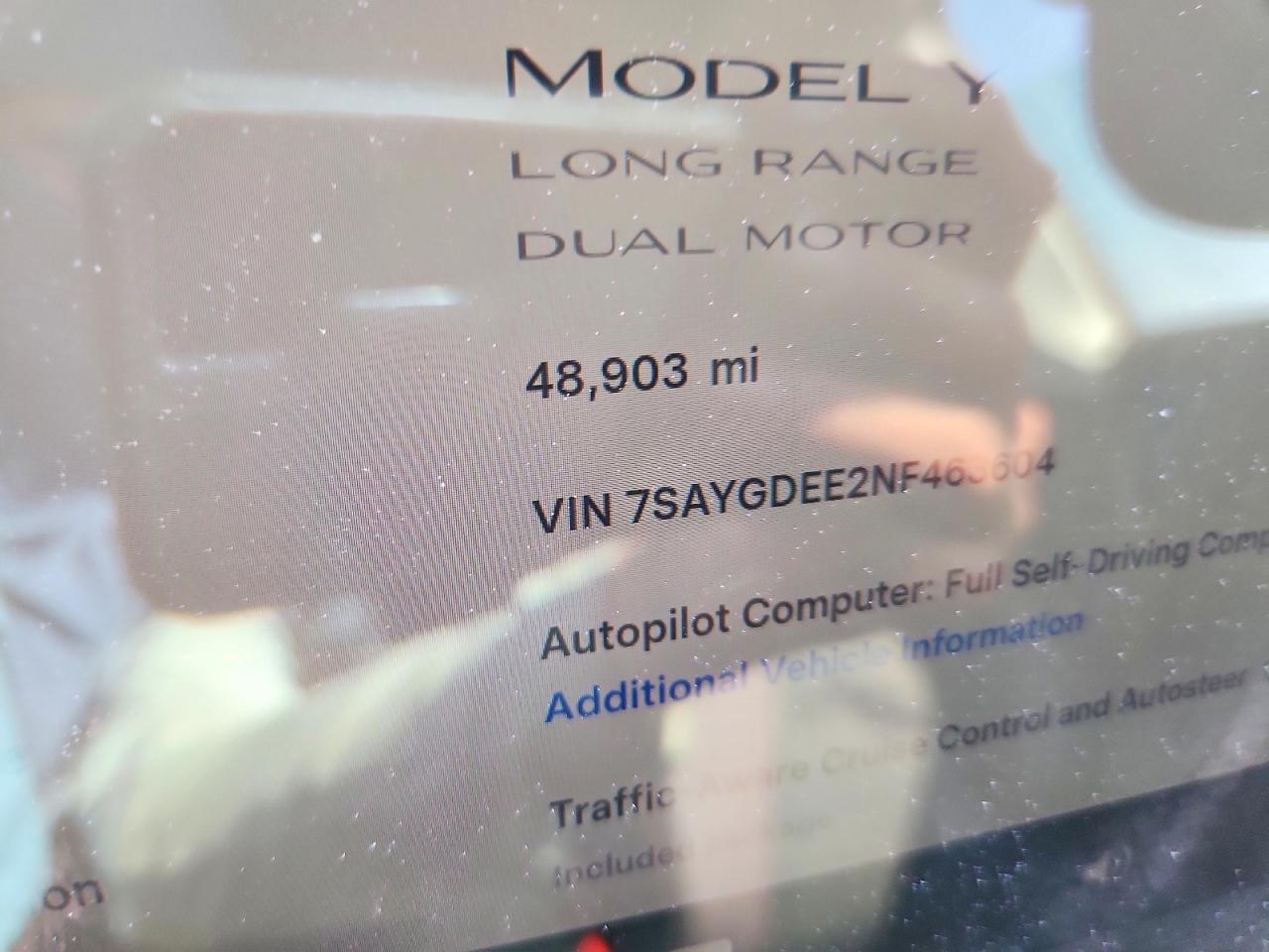 2022 Tesla Model Y White vin: 7SAYGDEE2NF463604