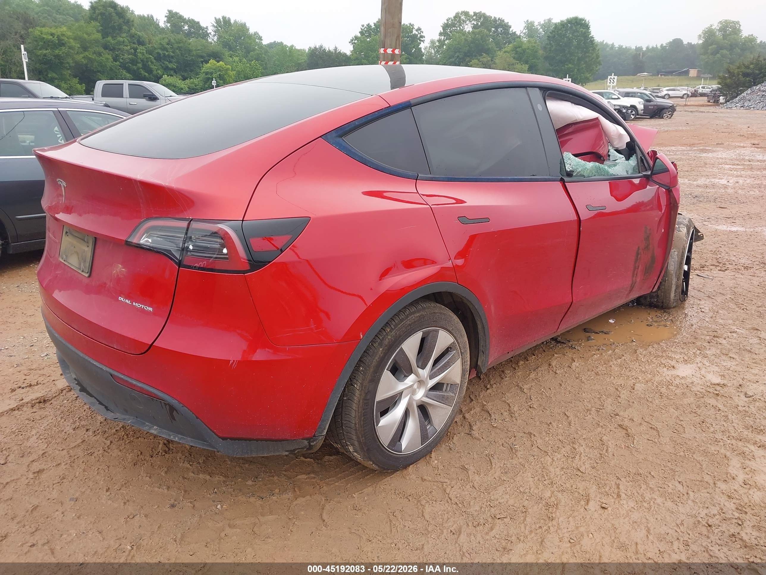 2023 Tesla Model Y Awd/long Range Dual Motor All-wheel Drive Red vin: 7SAYGDEE3PA102625