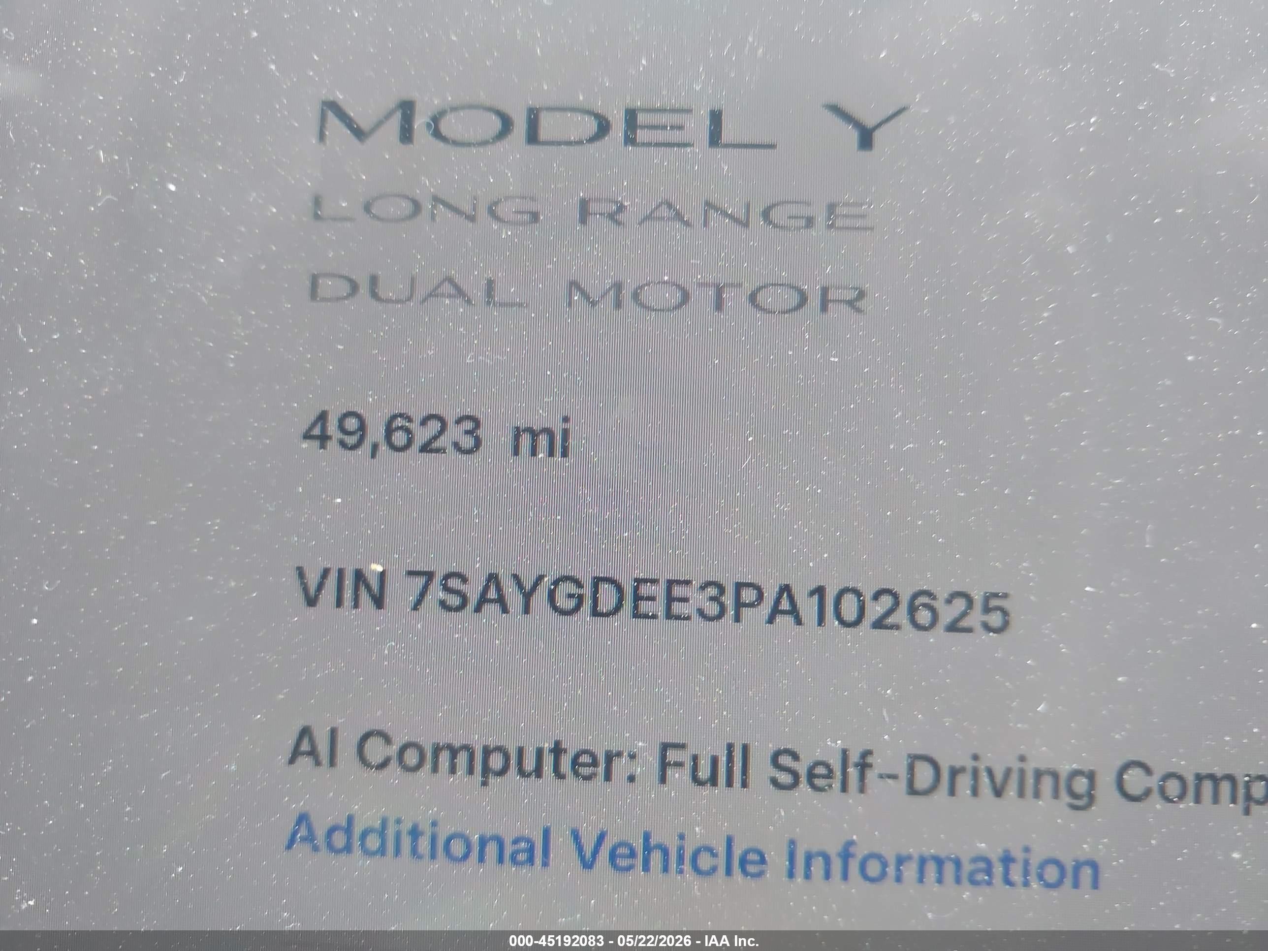 2023 Tesla Model Y Awd/long Range Dual Motor All-wheel Drive Red vin: 7SAYGDEE3PA102625