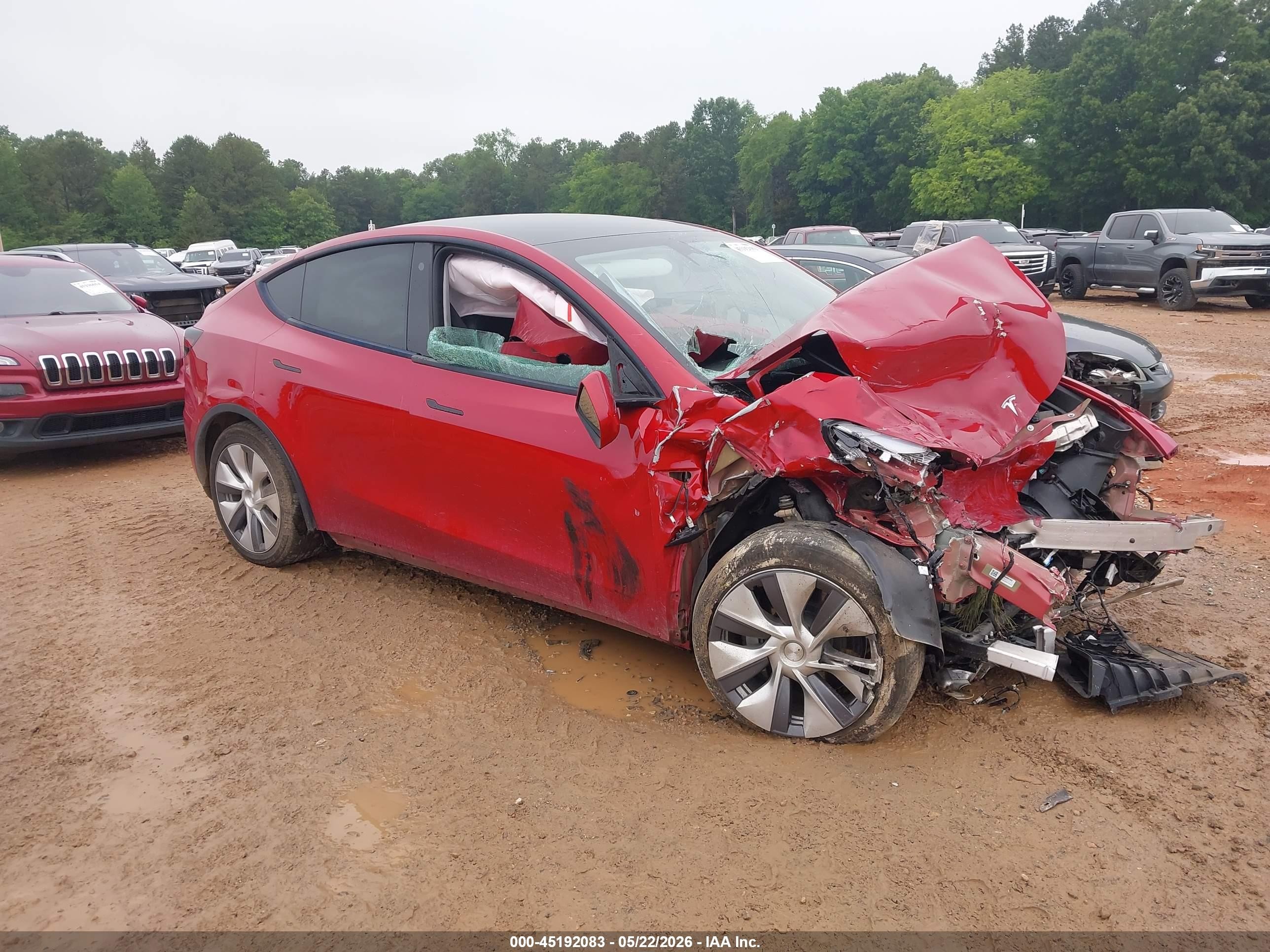 2023 Tesla Model Y Awd/long Range Dual Motor All-wheel Drive Red vin: 7SAYGDEE3PA102625