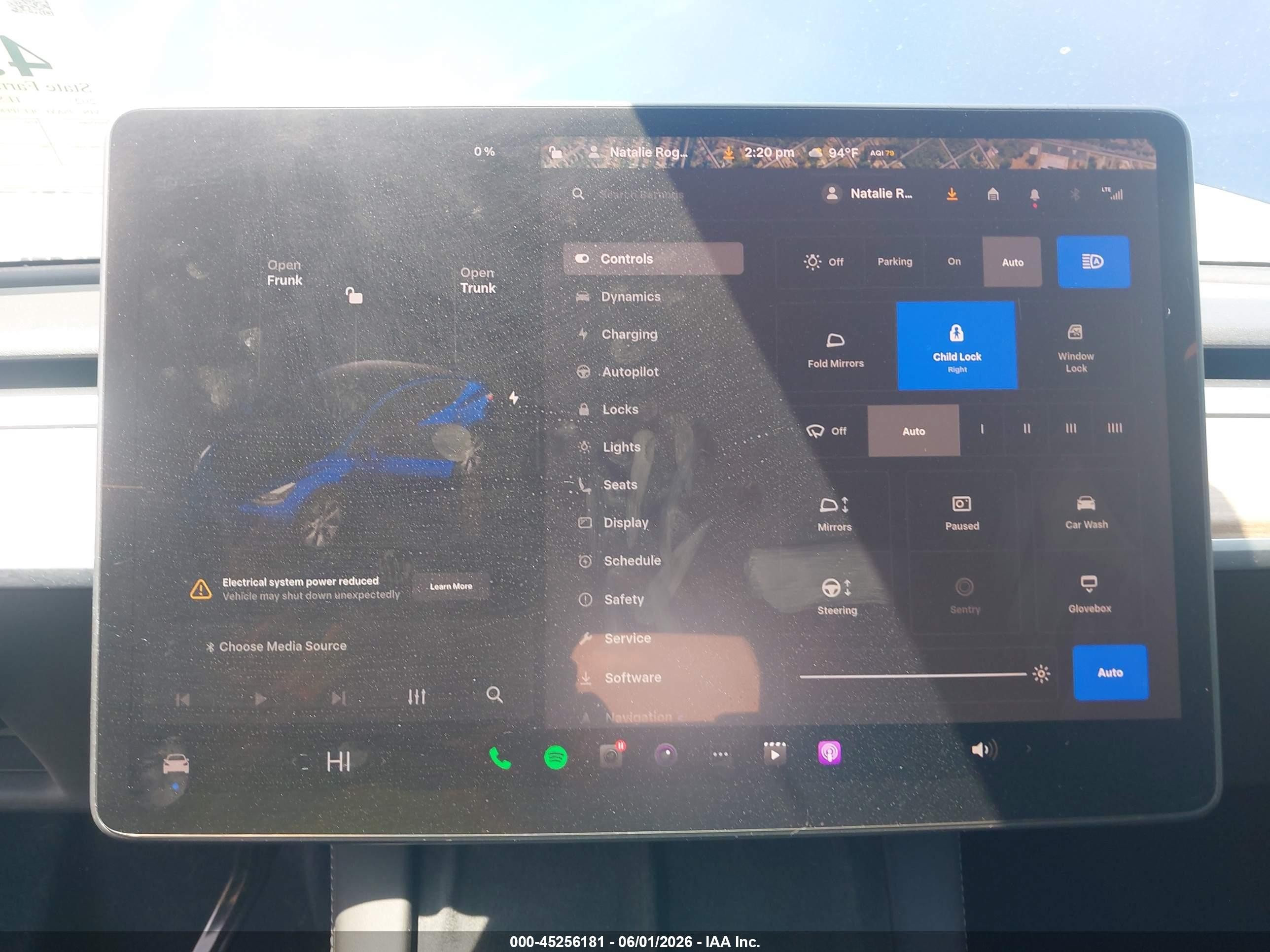 2023 Tesla Model Y Awd/long Range Dual Motor All-wheel Drive Blue vin: 7SAYGDEE3PF806763