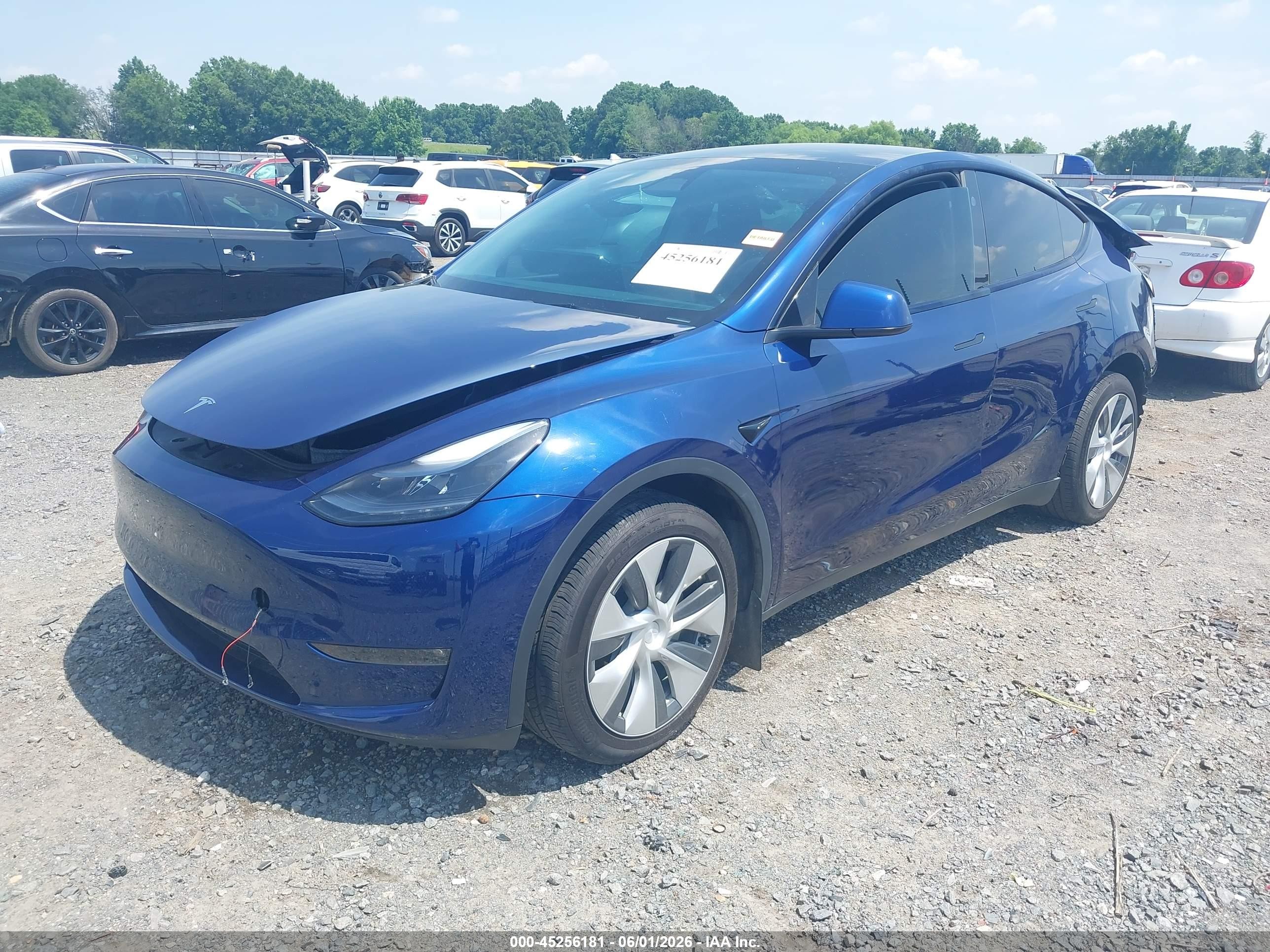 2023 Tesla Model Y Awd/long Range Dual Motor All-wheel Drive Blue vin: 7SAYGDEE3PF806763