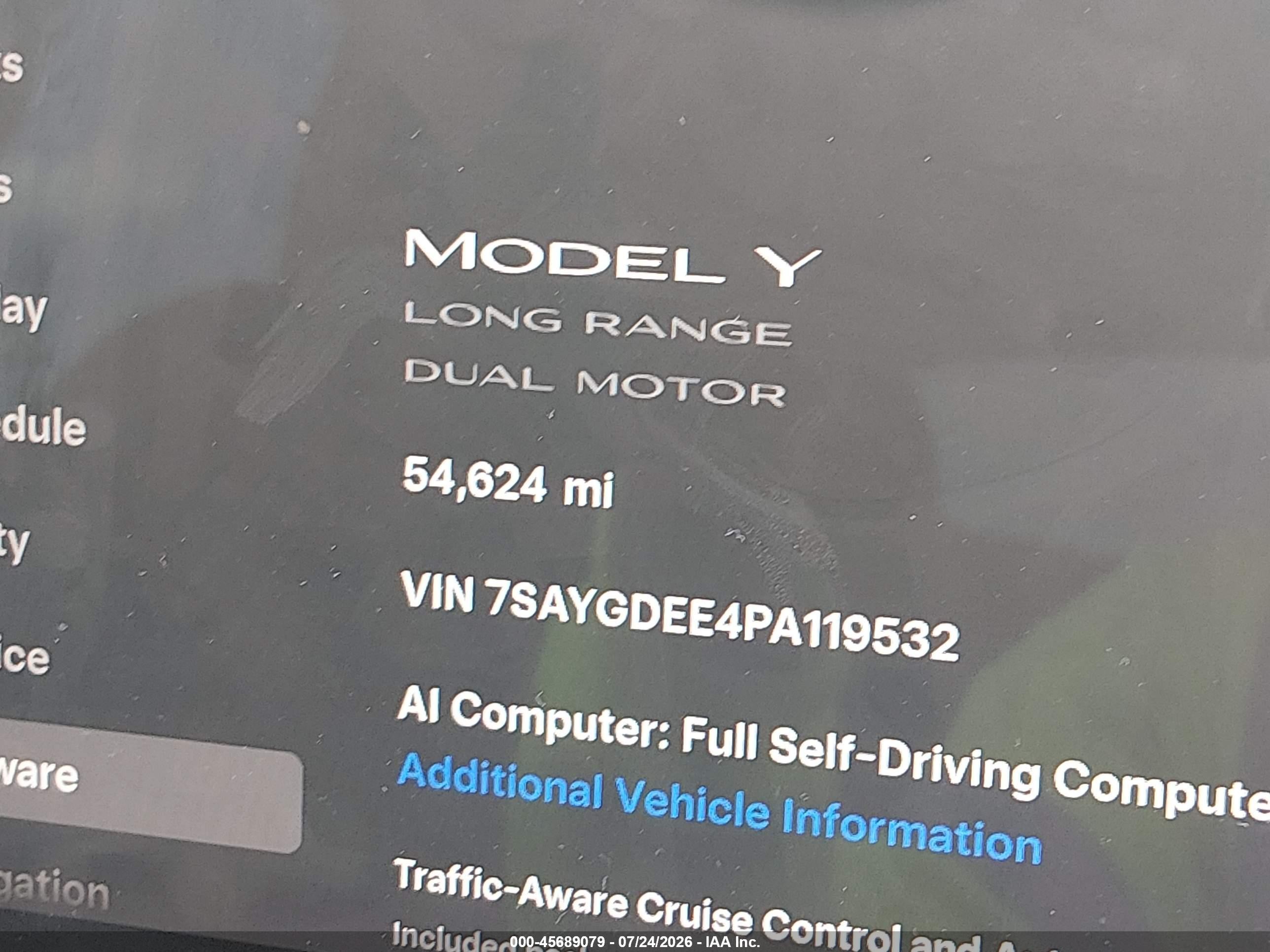 2023 Tesla Model Y Awd/long Range Dual Motor All-wheel Drive Белый vin: 7SAYGDEE4PA119532