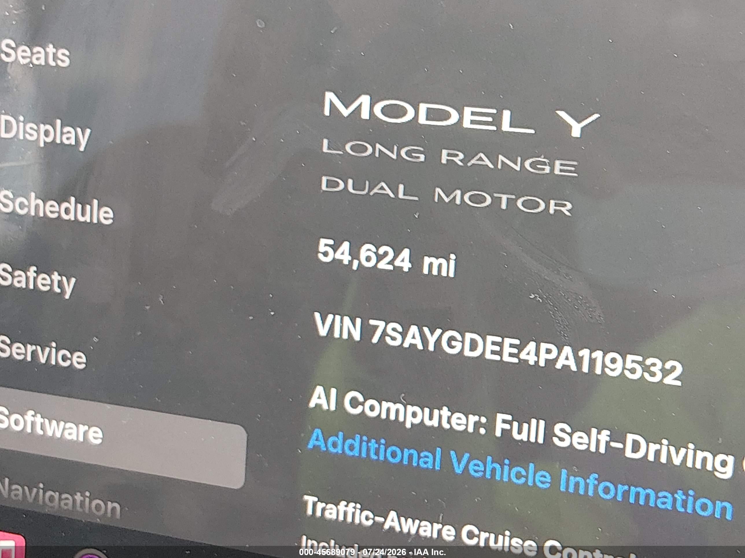 2023 Tesla Model Y Awd/long Range Dual Motor All-wheel Drive Белый vin: 7SAYGDEE4PA119532