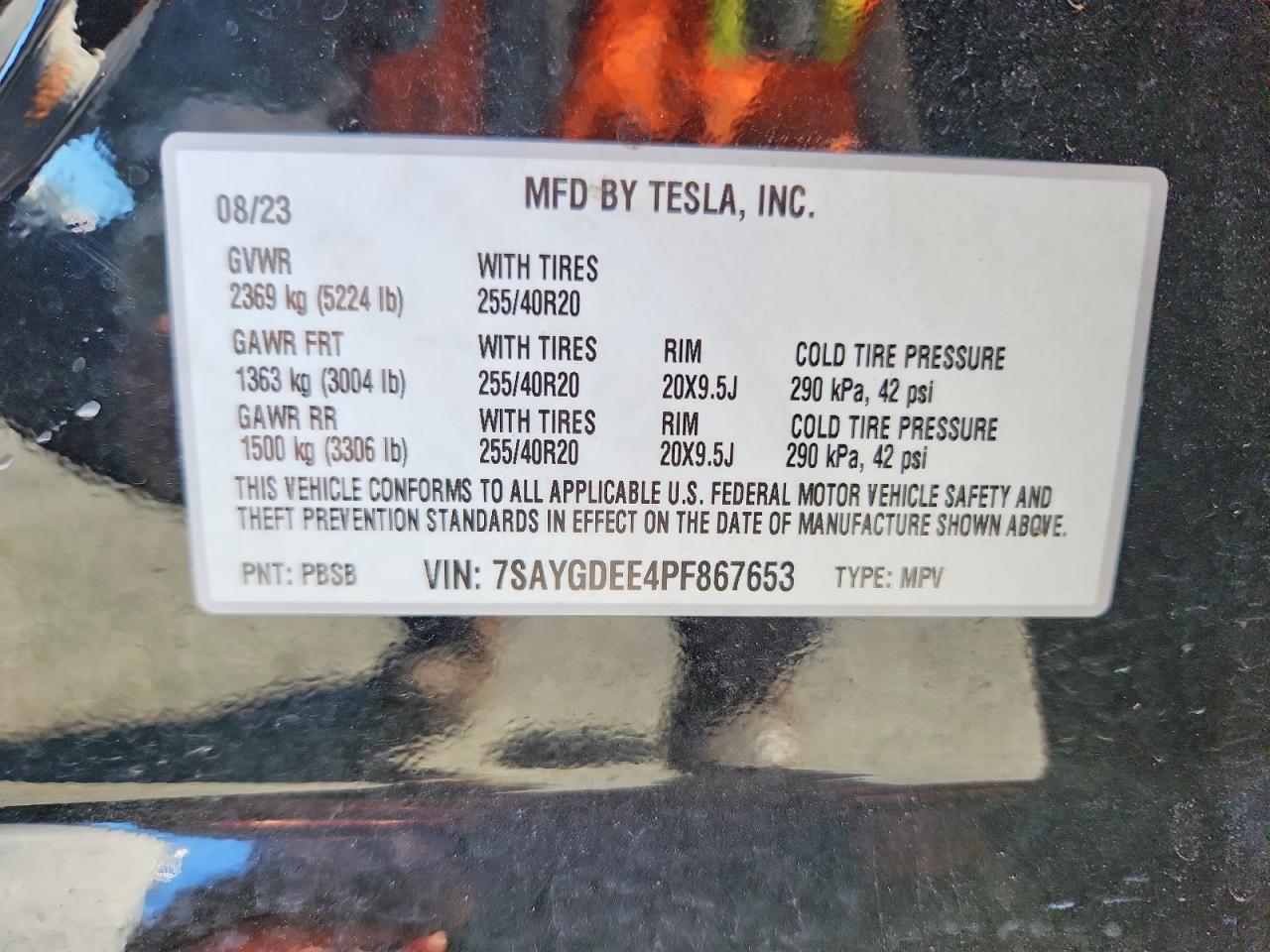 2023 Tesla Model Y Black vin: 7SAYGDEE4PF867653