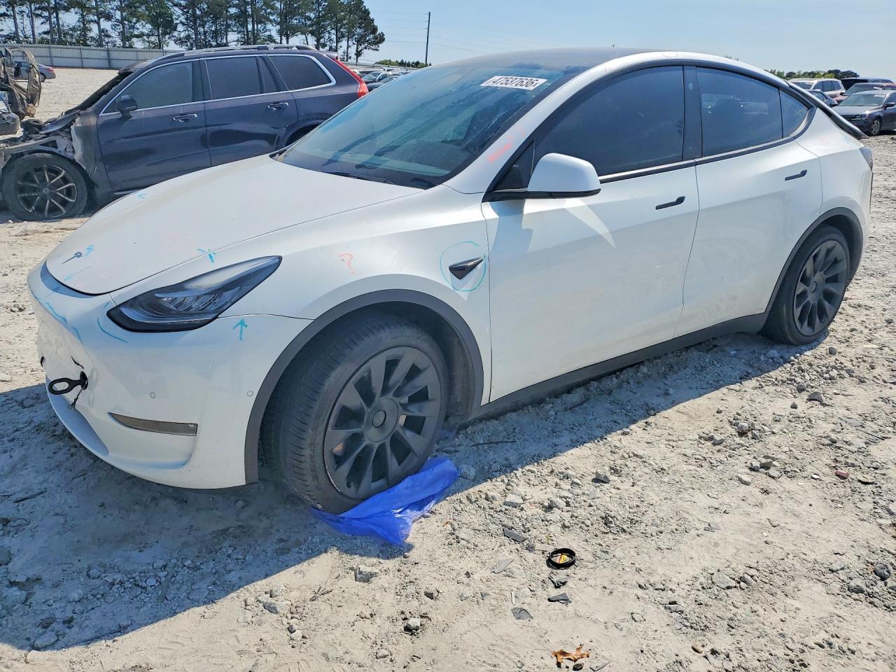 2022 Tesla Model  Y White vin: 7SAYGDEE5NF481465