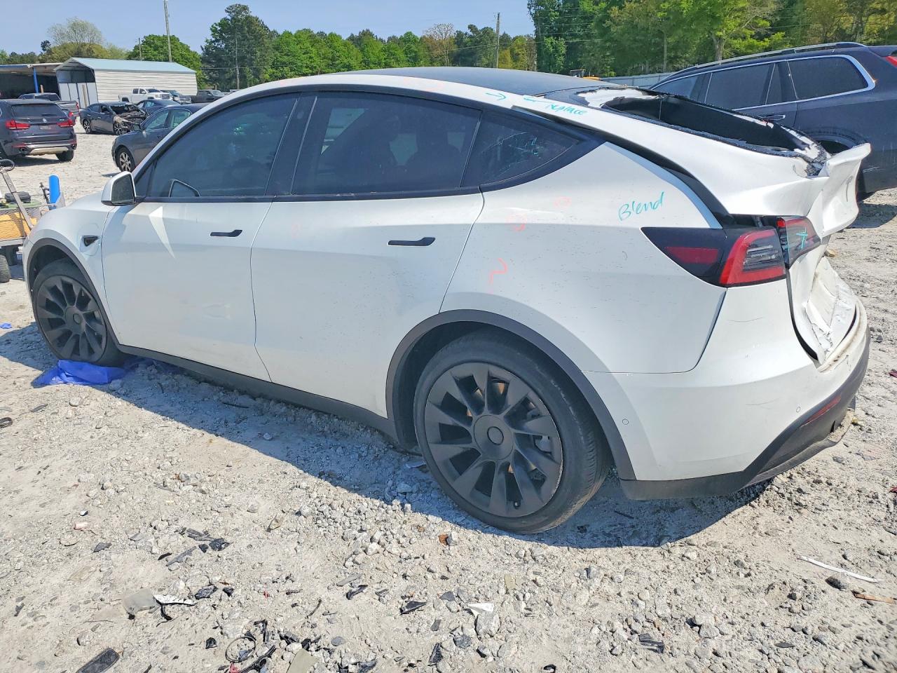 2022 Tesla Model  Y White vin: 7SAYGDEE5NF481465