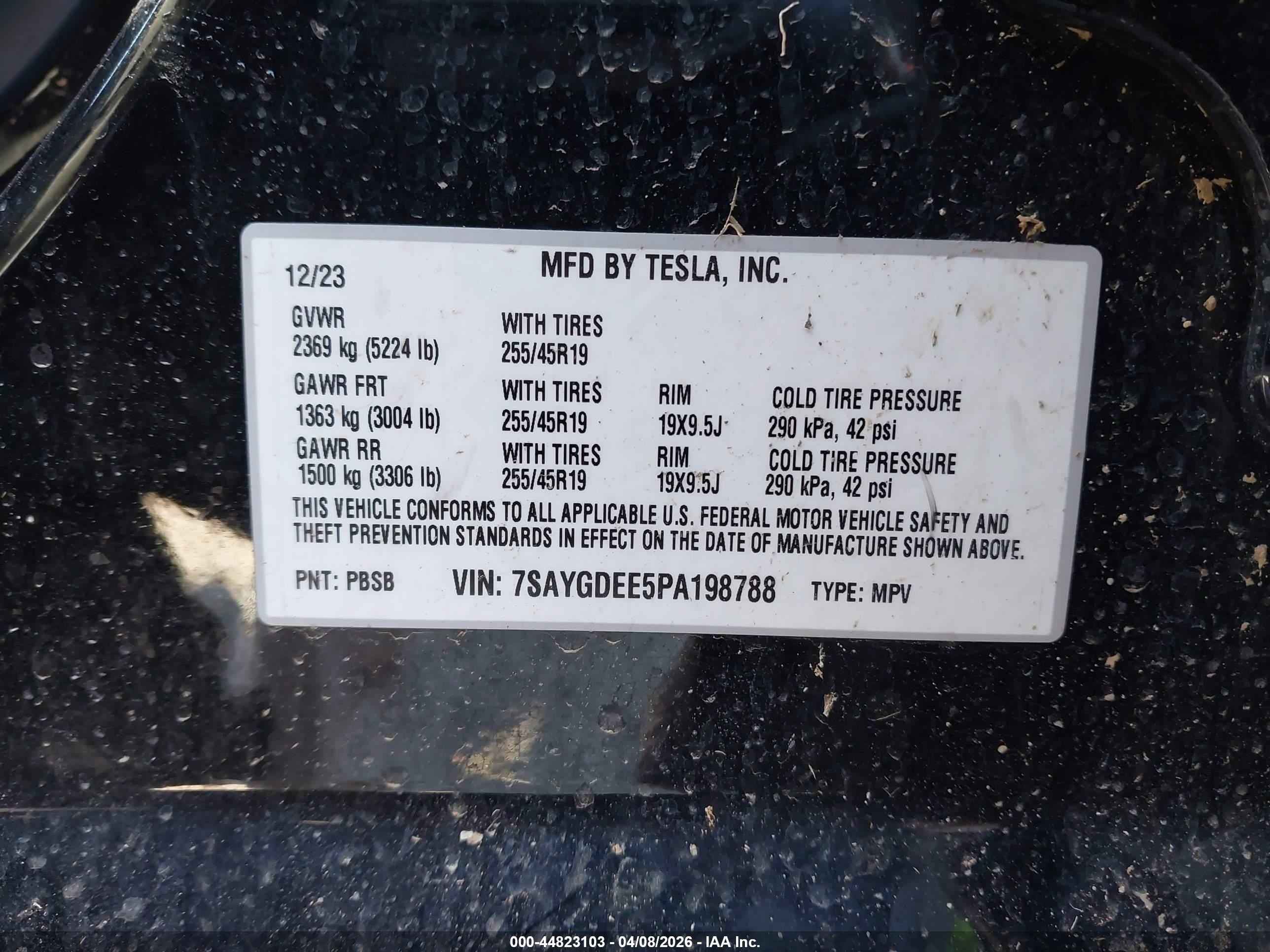2023 Tesla Model Y Awd/long Range Dual Motor All-wheel Drive Черный vin: 7SAYGDEE5PA198788