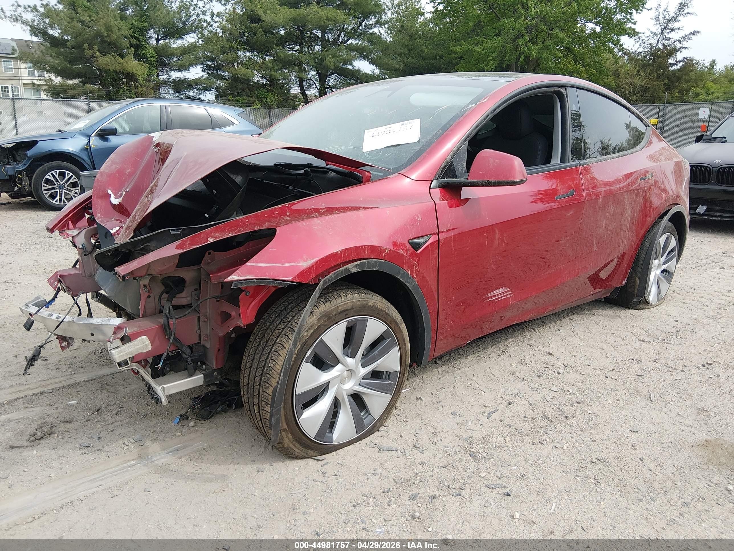 2024 Tesla Model Y Long Range Dual Motor All-wheel Drive Красный vin: 7SAYGDEE5RA269524