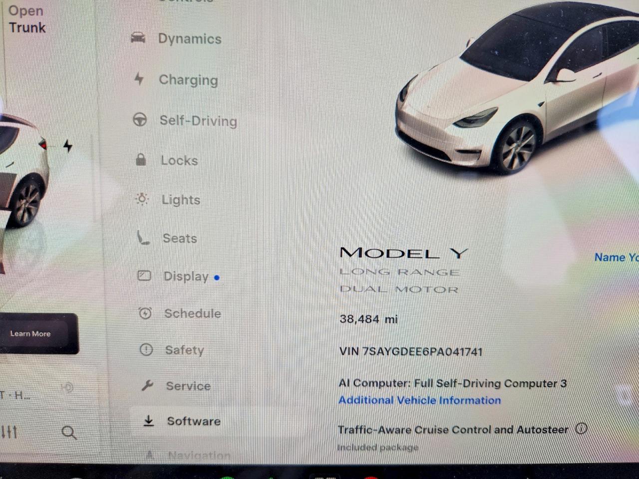 2023 Tesla Model Y White vin: 7SAYGDEE6PA041741