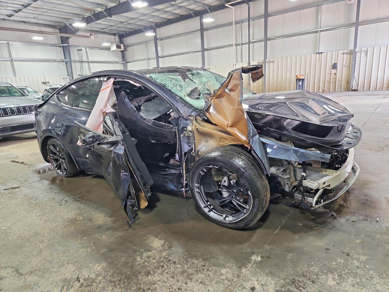 2024 Tesla Model Y Blue vin: 7SAYGDEE6RF155776