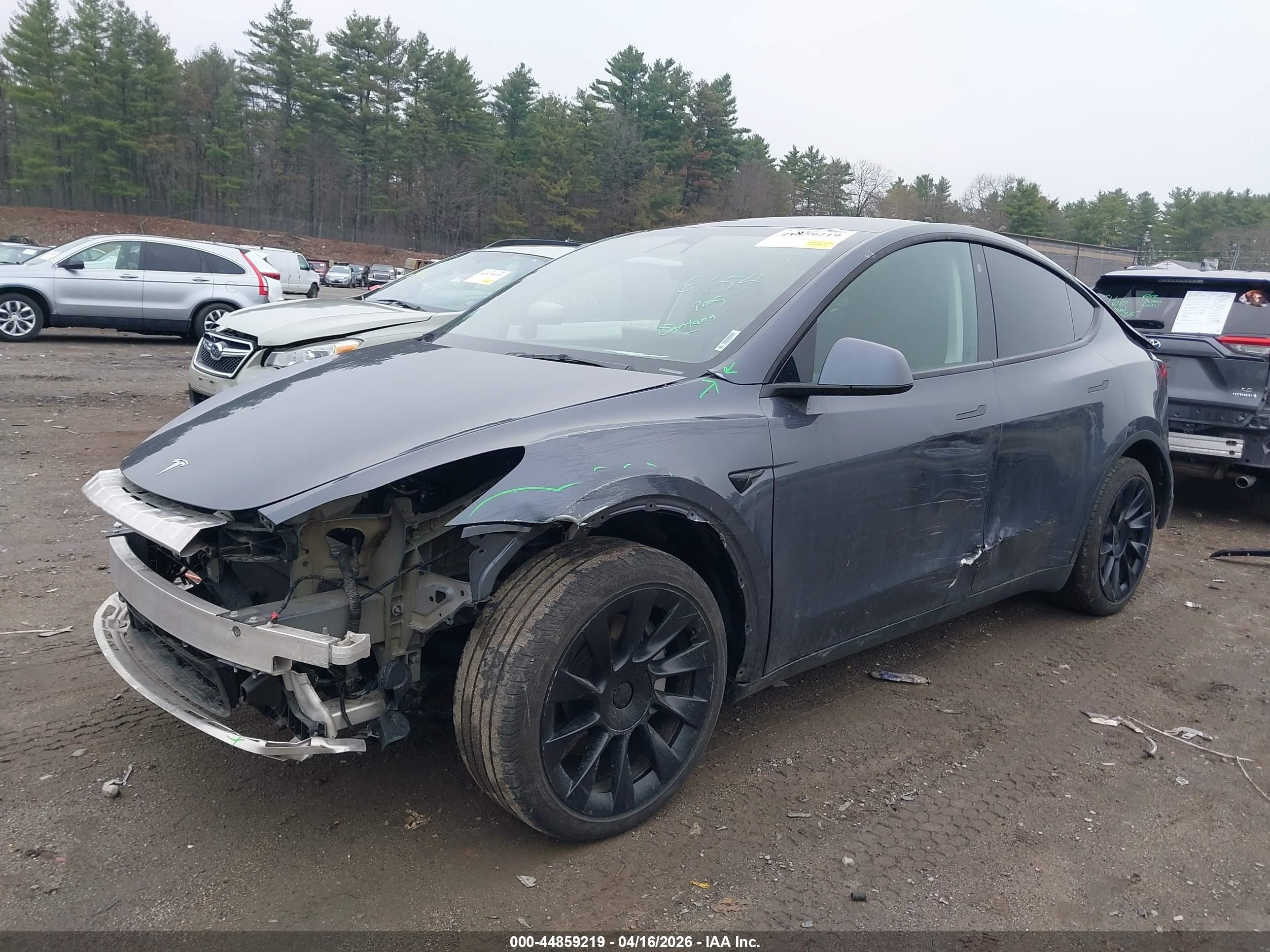 2023 Tesla Model Y Awd/long Range Dual Motor All-wheel Drive Gray vin: 7SAYGDEE8PA125303