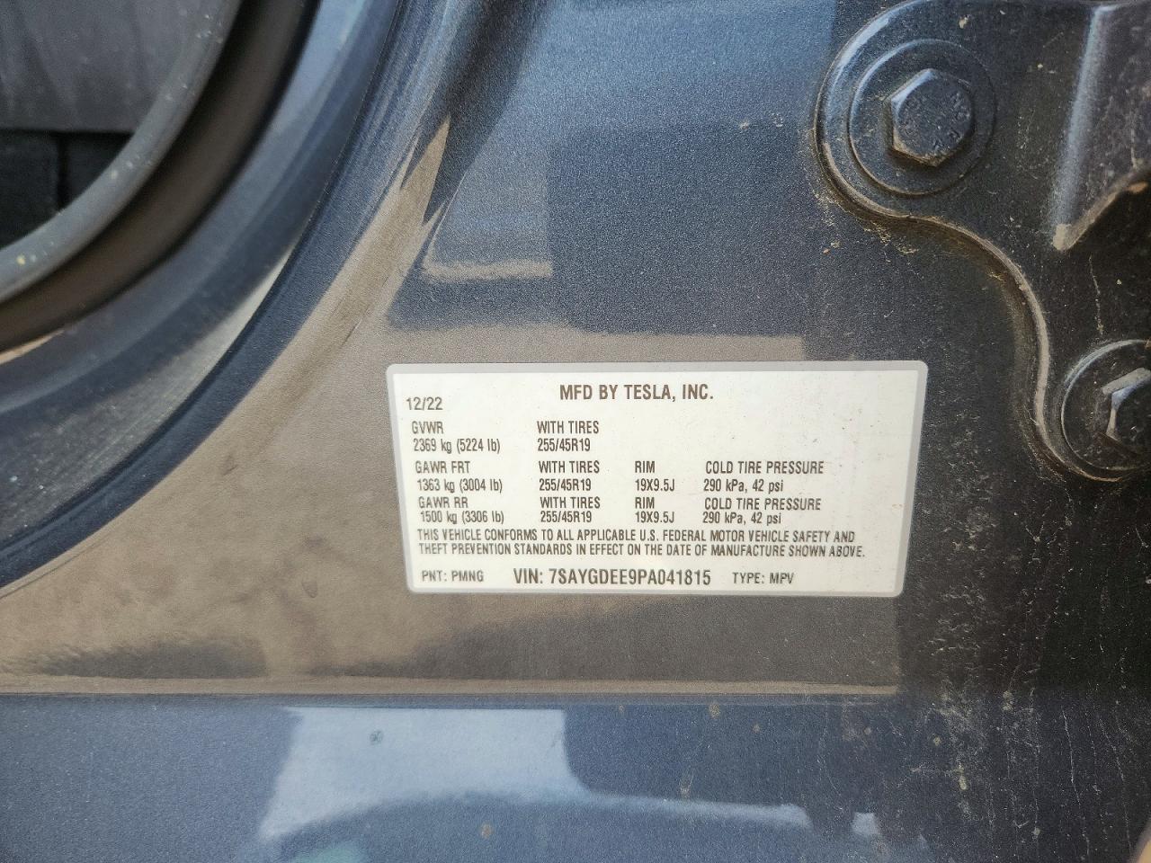 2023 Tesla Model Y Gray vin: 7SAYGDEE9PA041815