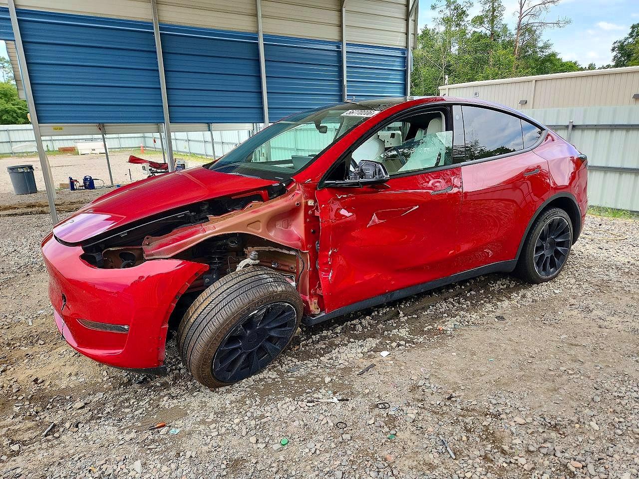 2023 Tesla Model Y Red vin: 7SAYGDEE9PF750019