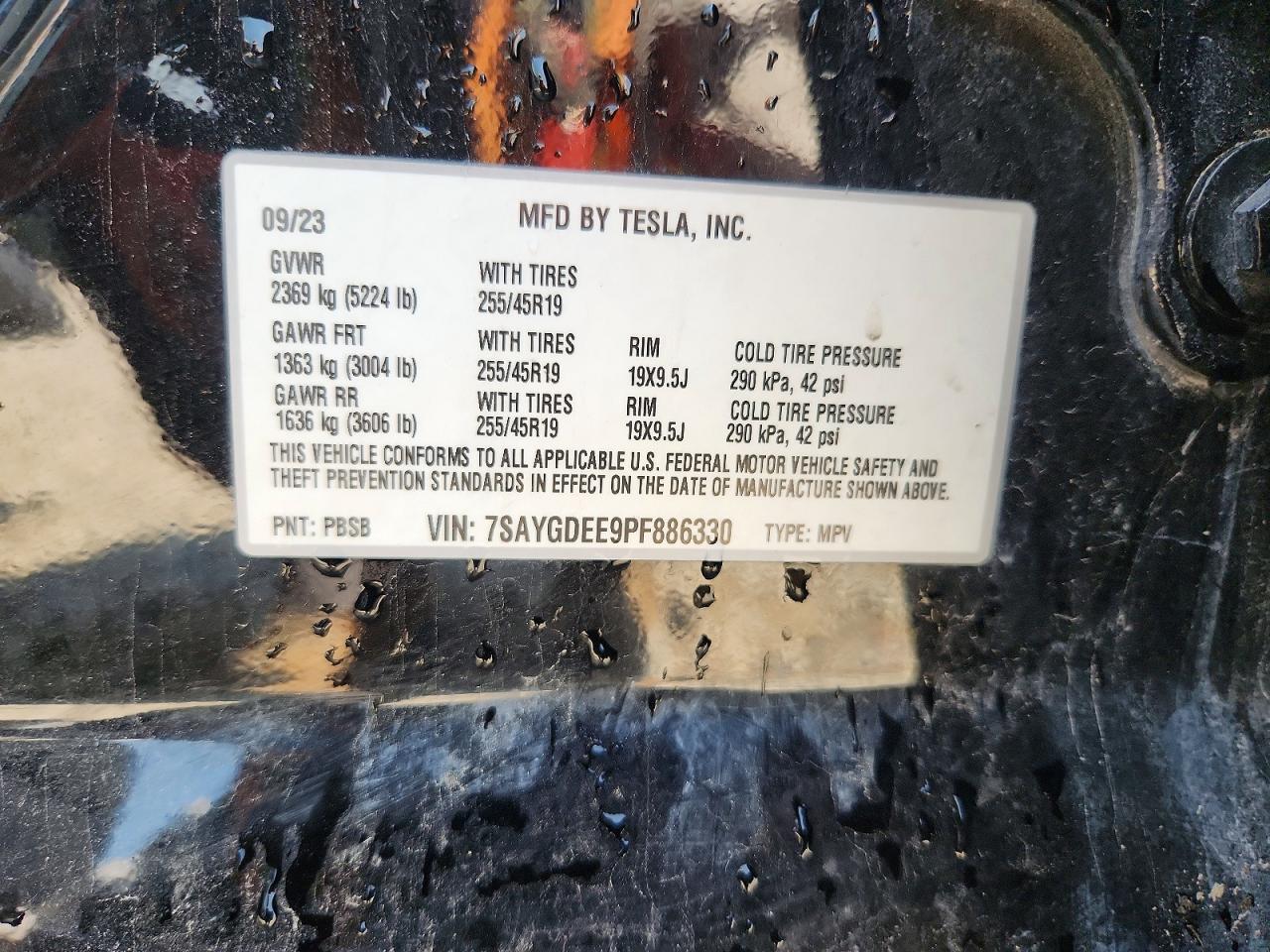 2023 Tesla Model Y Black vin: 7SAYGDEE9PF886330