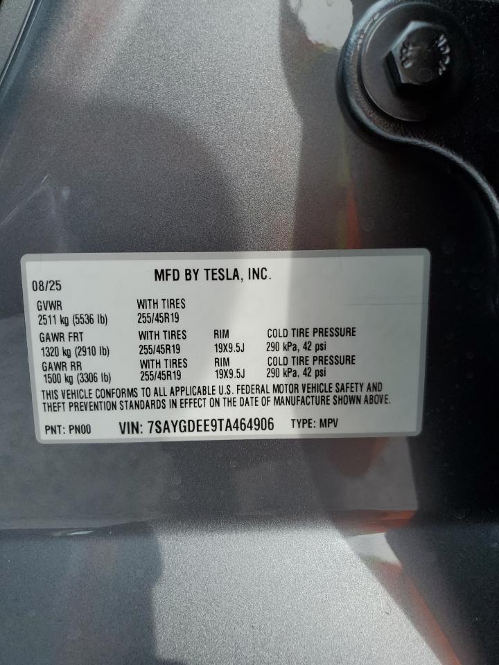 2026 Tesla Model Y Gray vin: 7SAYGDEE9TA464906