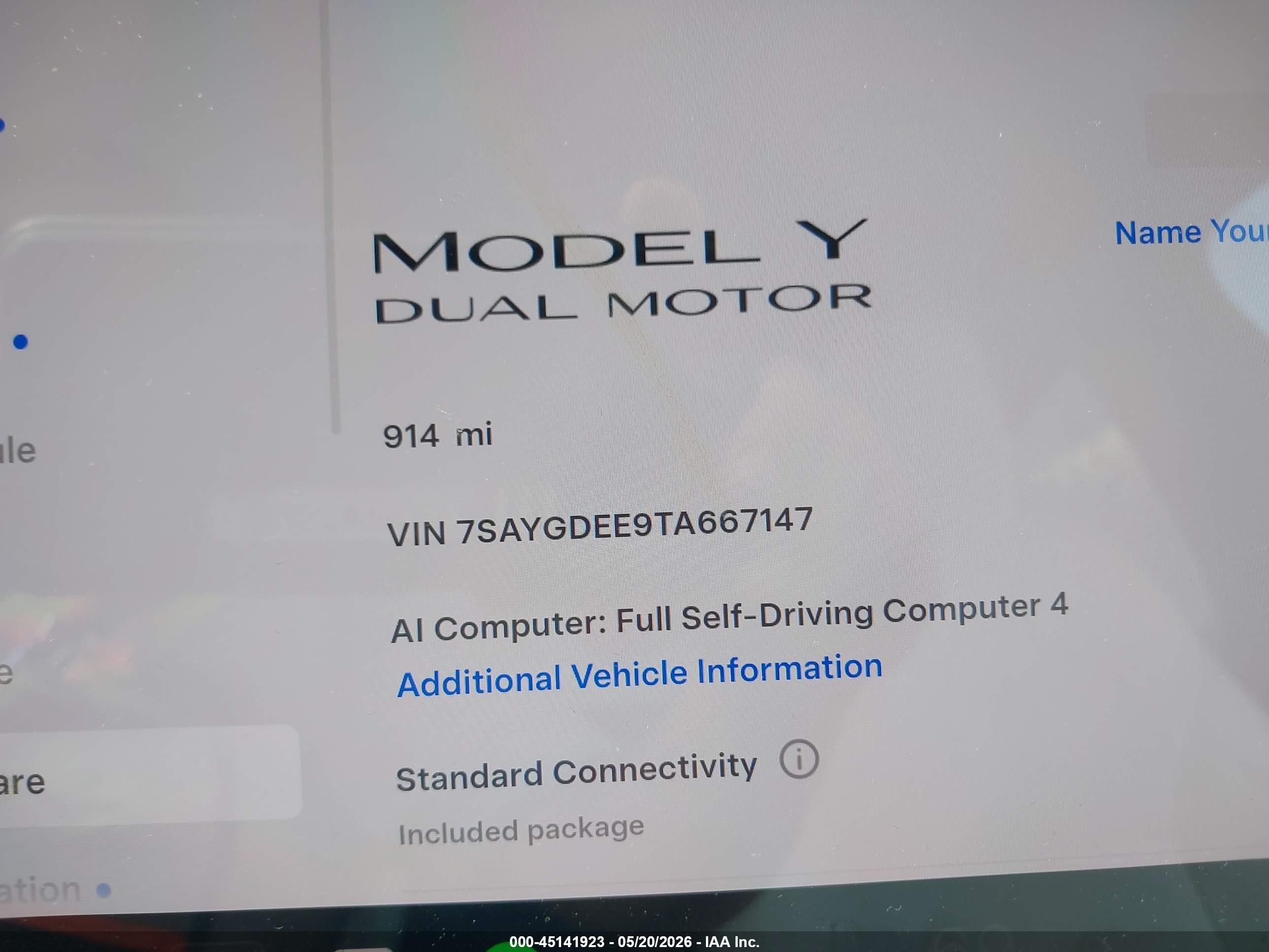 2026 Tesla Model Y All-wheel Drive/long Range Launch Series/premium All-wheel Drive Серый vin: 7SAYGDEE9TA667147