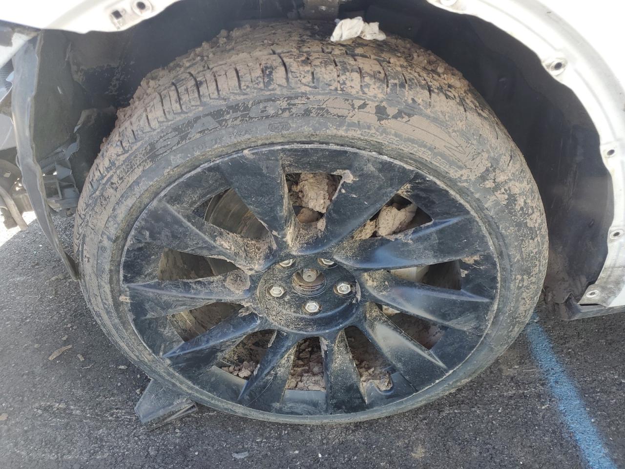 2023 Tesla Model Y White vin: 7SAYGDEEXPF637972 Damage: Left Front Wheel, Curb Rash, > 12 Inches