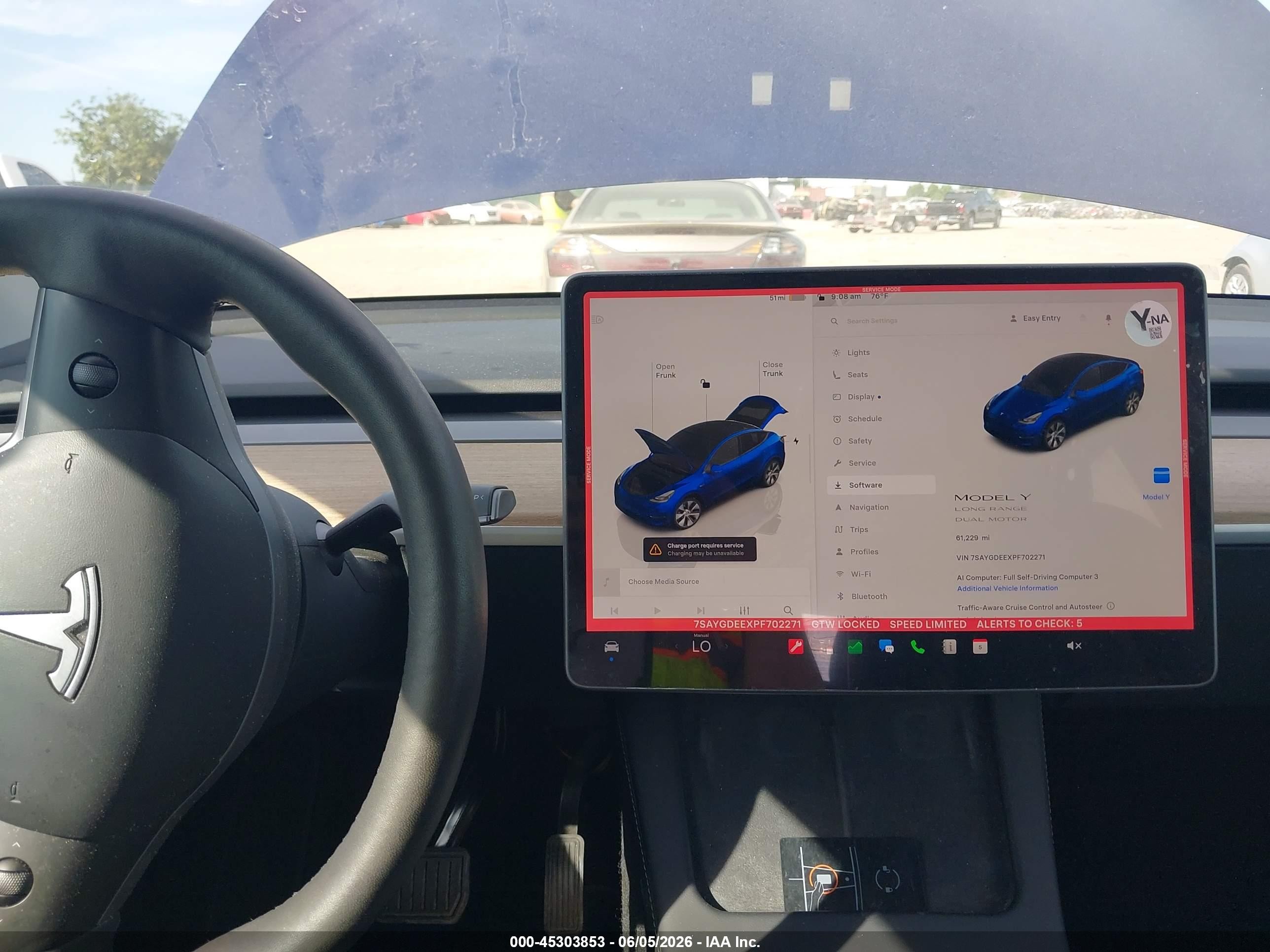 2023 Tesla Model Y Awd/long Range Dual Motor All-wheel Drive Dark Blue vin: 7SAYGDEEXPF702271
