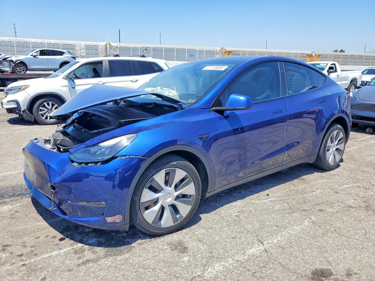 2023 Tesla Model Y Blue vin: 7SAYGDEEXPF889981