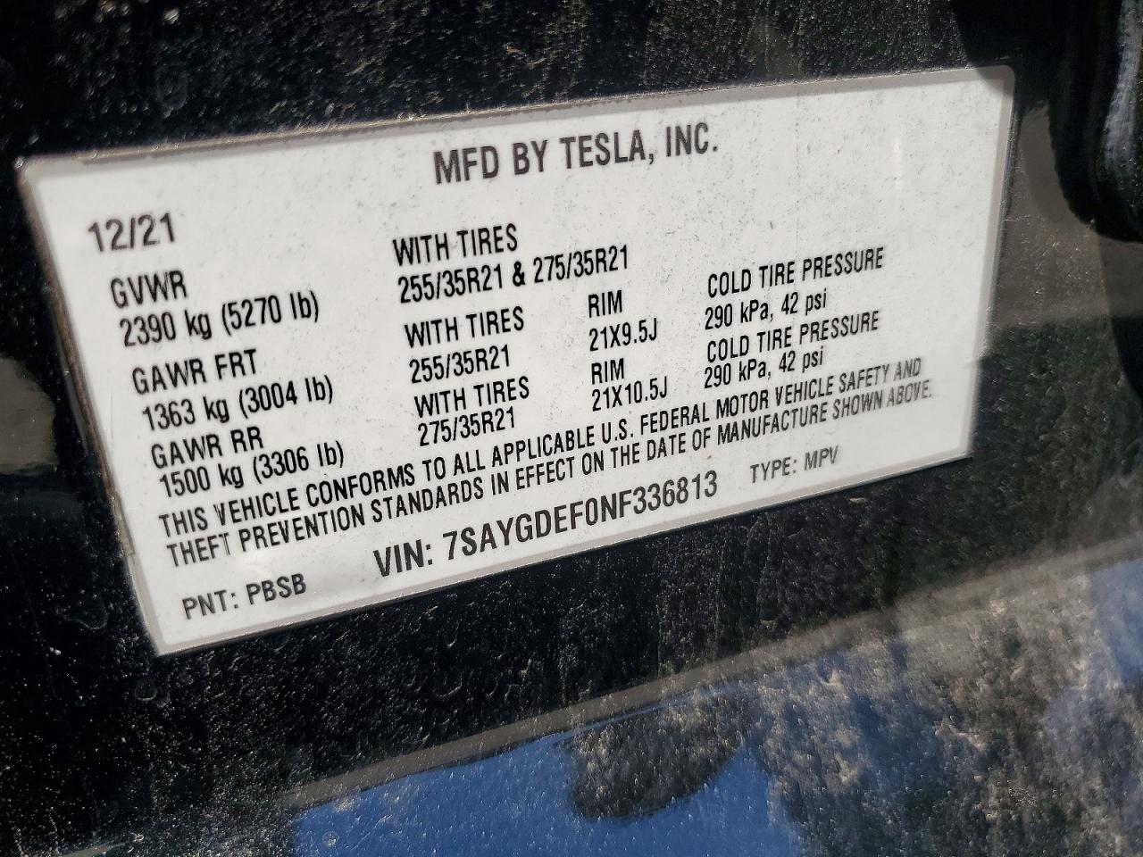 2022 Tesla Model Y Черный vin: 7SAYGDEF0NF336813