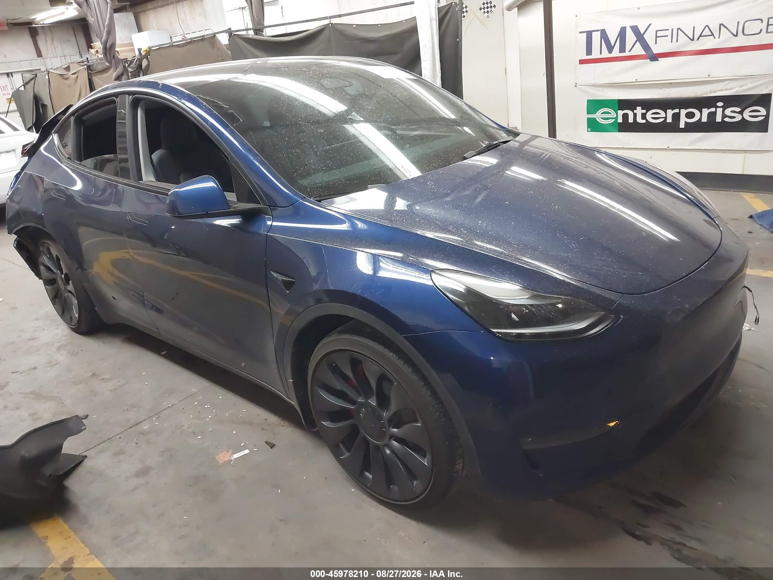 2023 Tesla Model Y Performance Dual Motor All-wheel Drive Синий vin: 7SAYGDEF0PF698157